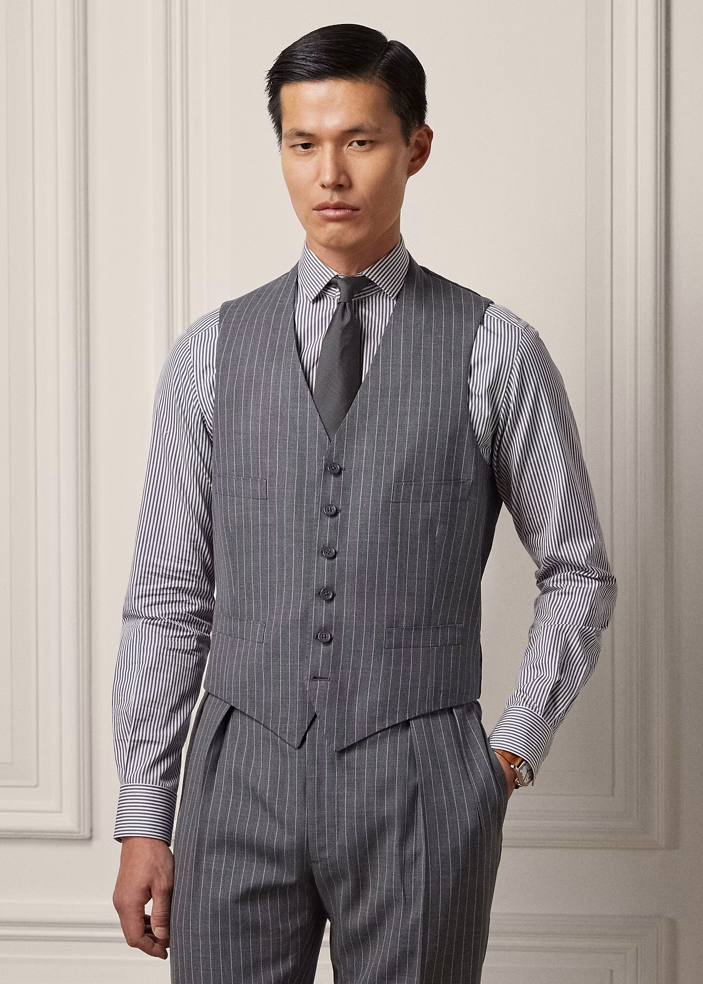 Gestreifte Weste aus Wollgemisch - RALPH LAUREN OUTLET