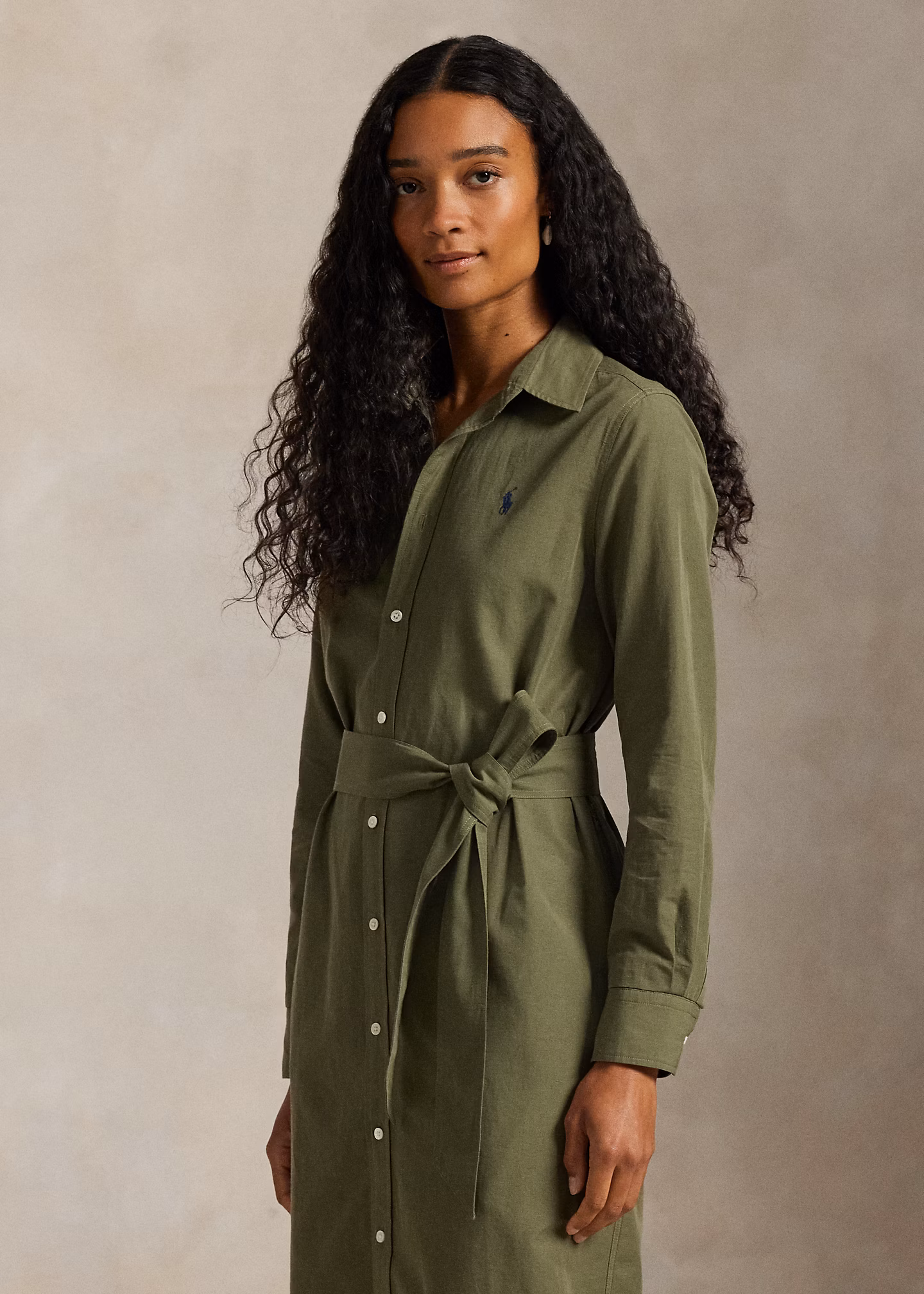 Baumwoll-Leinen-Hemdkleid mit Gürtel - RALPH LAUREN OUTLET