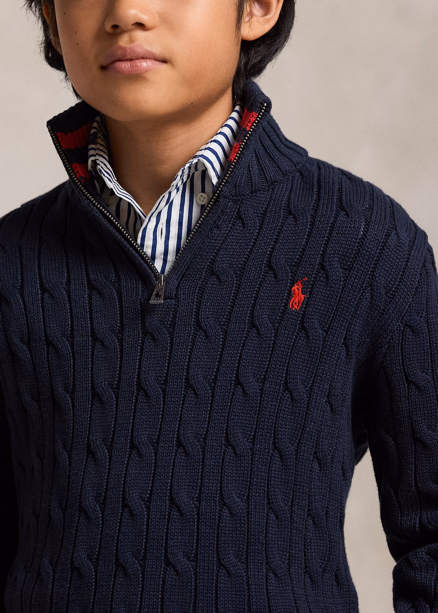 Baumwollpullover mit Zopfmuster - RALPH LAUREN OUTLET