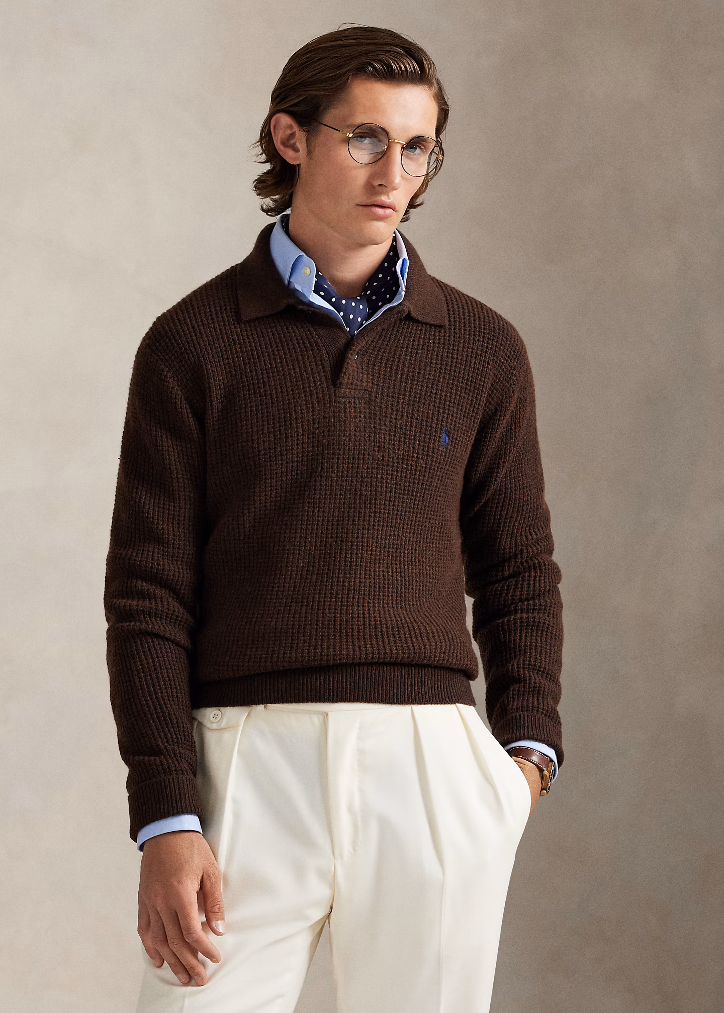 Strukturierter Pullover mit Polokragen - RALPH LAUREN OUTLET