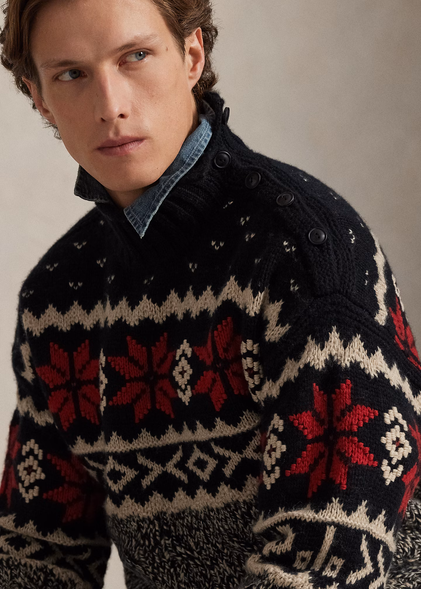 Zopfmusterpullover mit Schneeflocken - RALPH LAUREN OUTLET