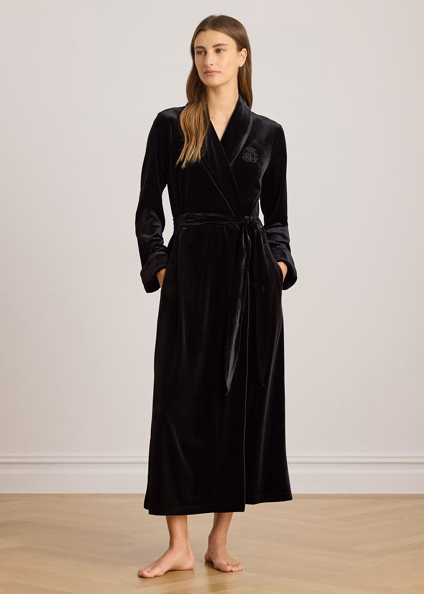 Langer Samt-Bademantel mit Schalkragen - RALPH LAUREN OUTLET