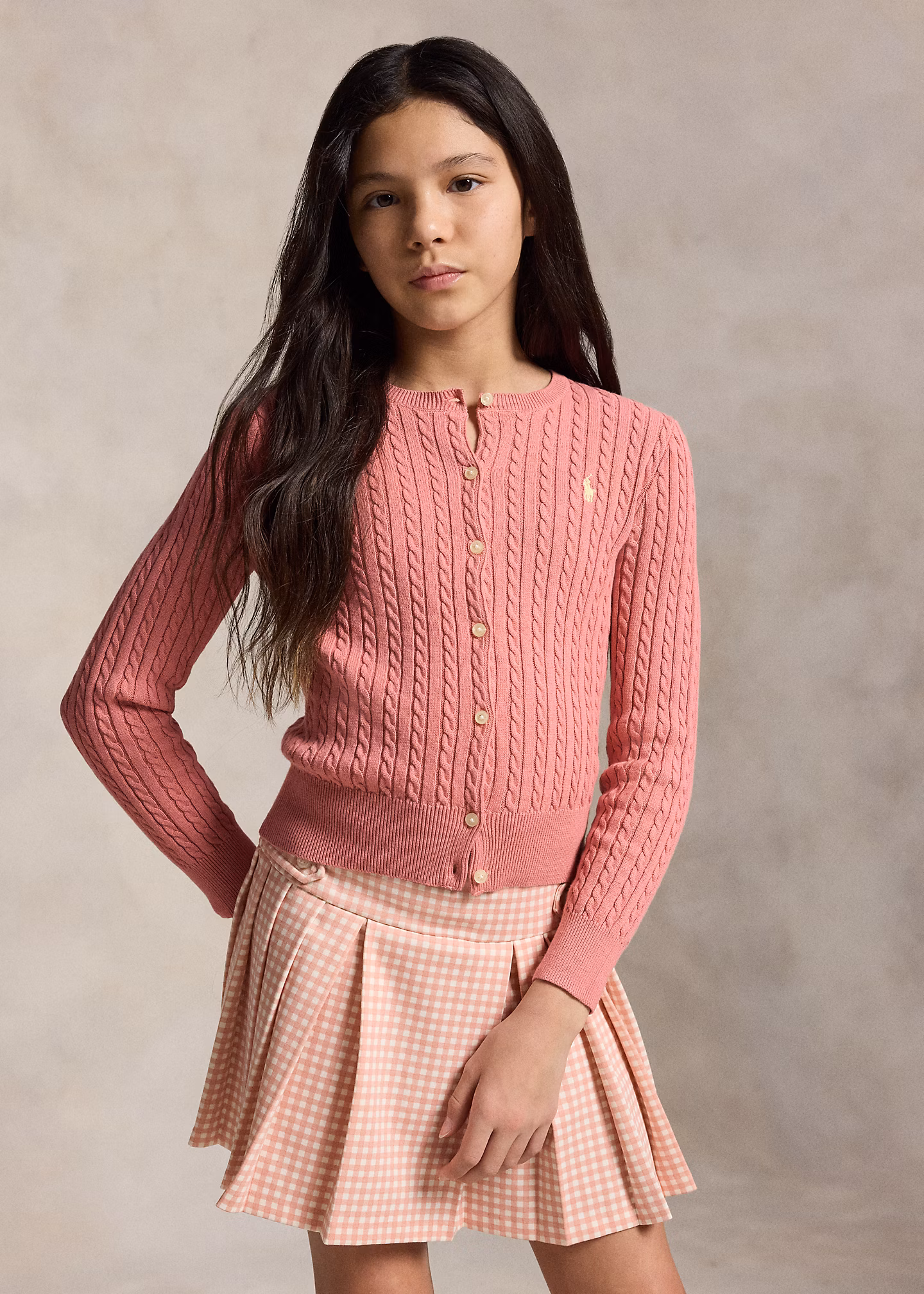 Baumwollcardigan mit Zopfmuster - RALPH LAUREN OUTLET