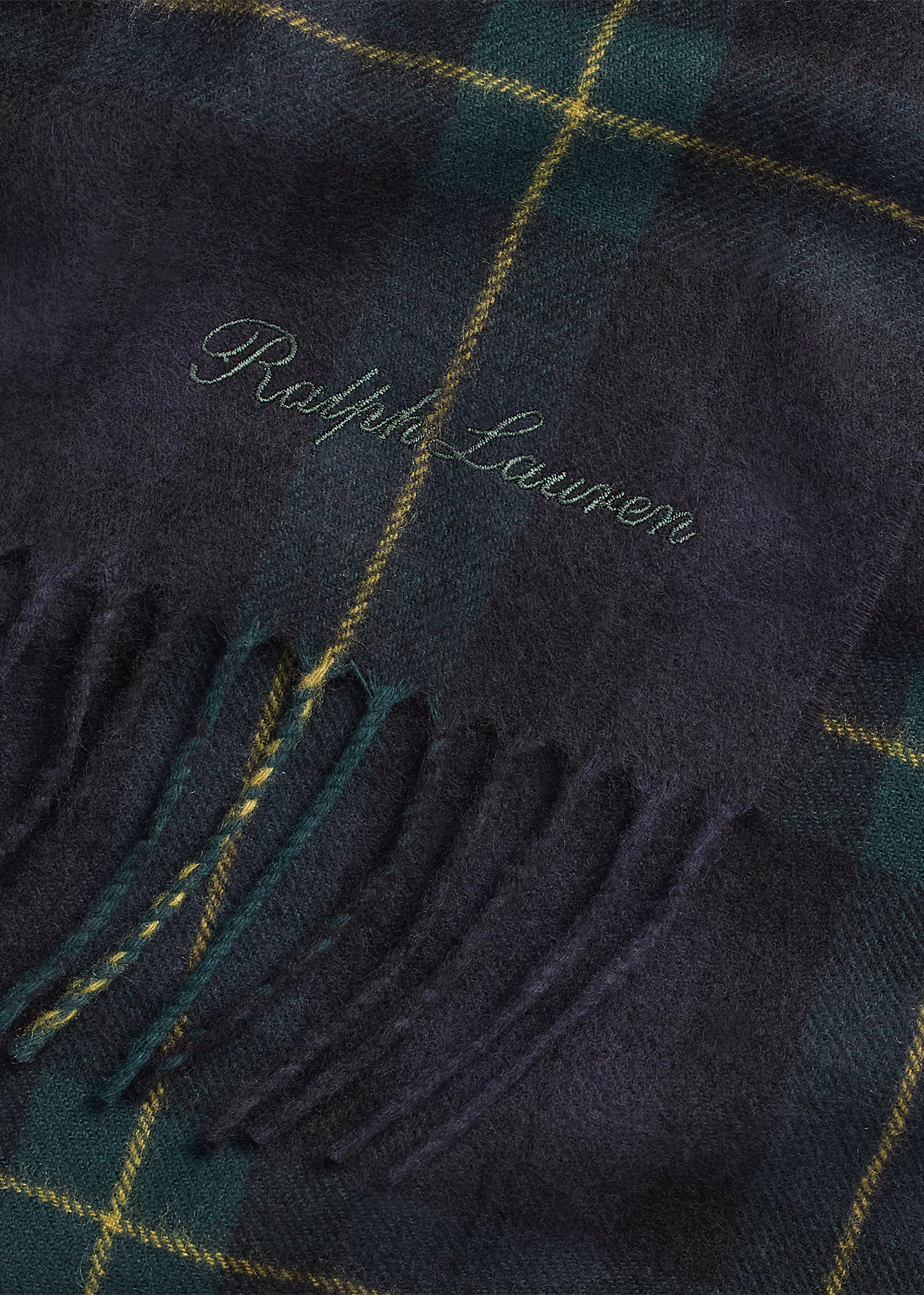 Karierter Fransenschal aus Kaschmir - RALPH LAUREN OUTLET