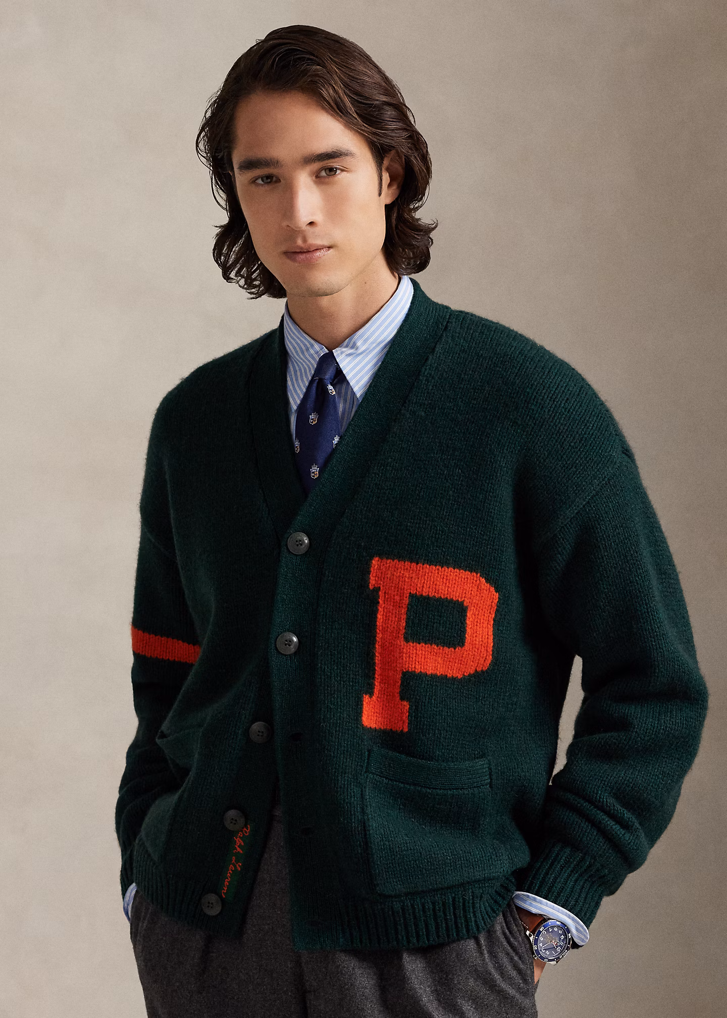 College-Strickjacke mit V-Ausschnitt - RALPH LAUREN OUTLET