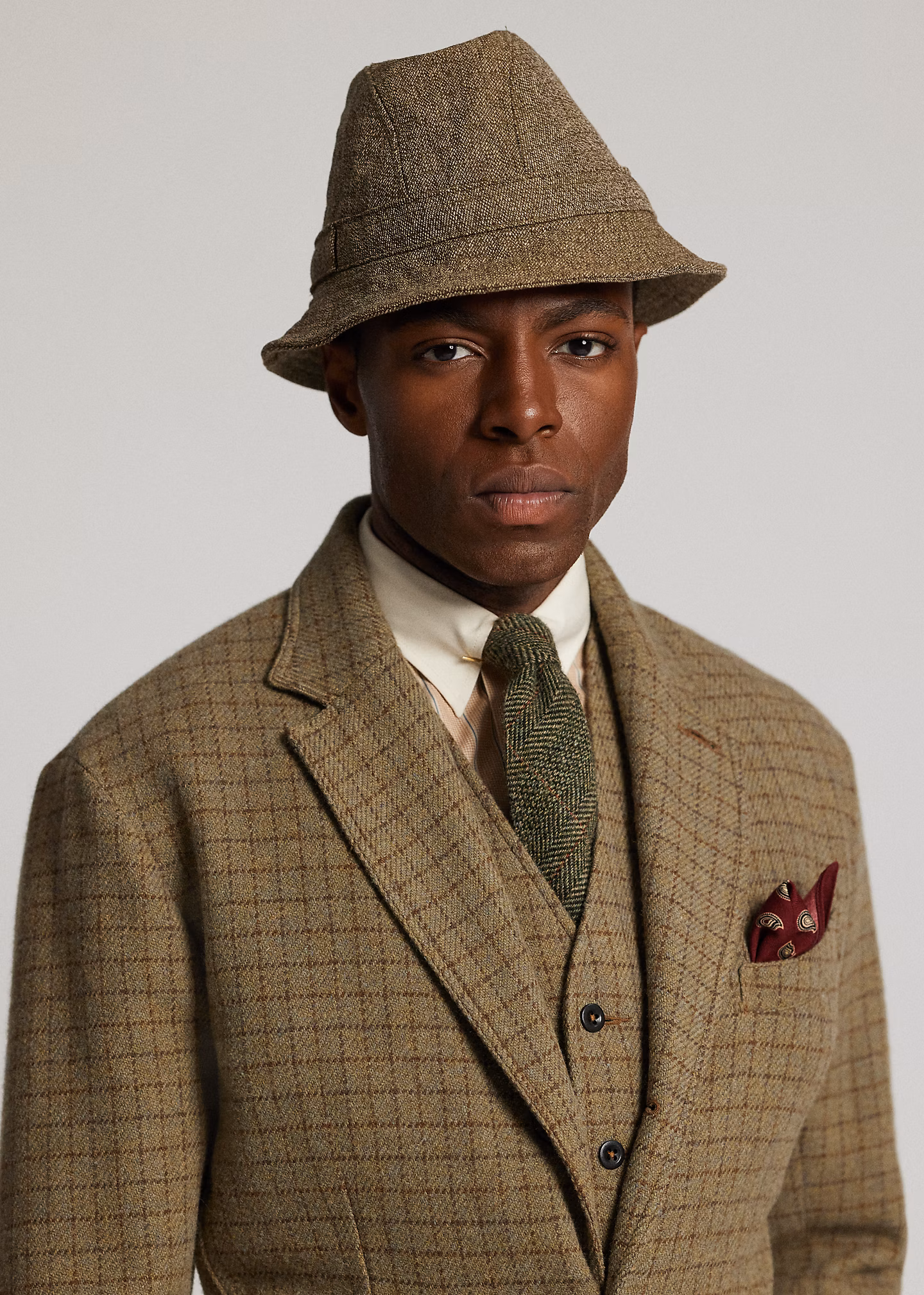 Topfhut aus Jaspé-Twill - RALPH LAUREN OUTLET