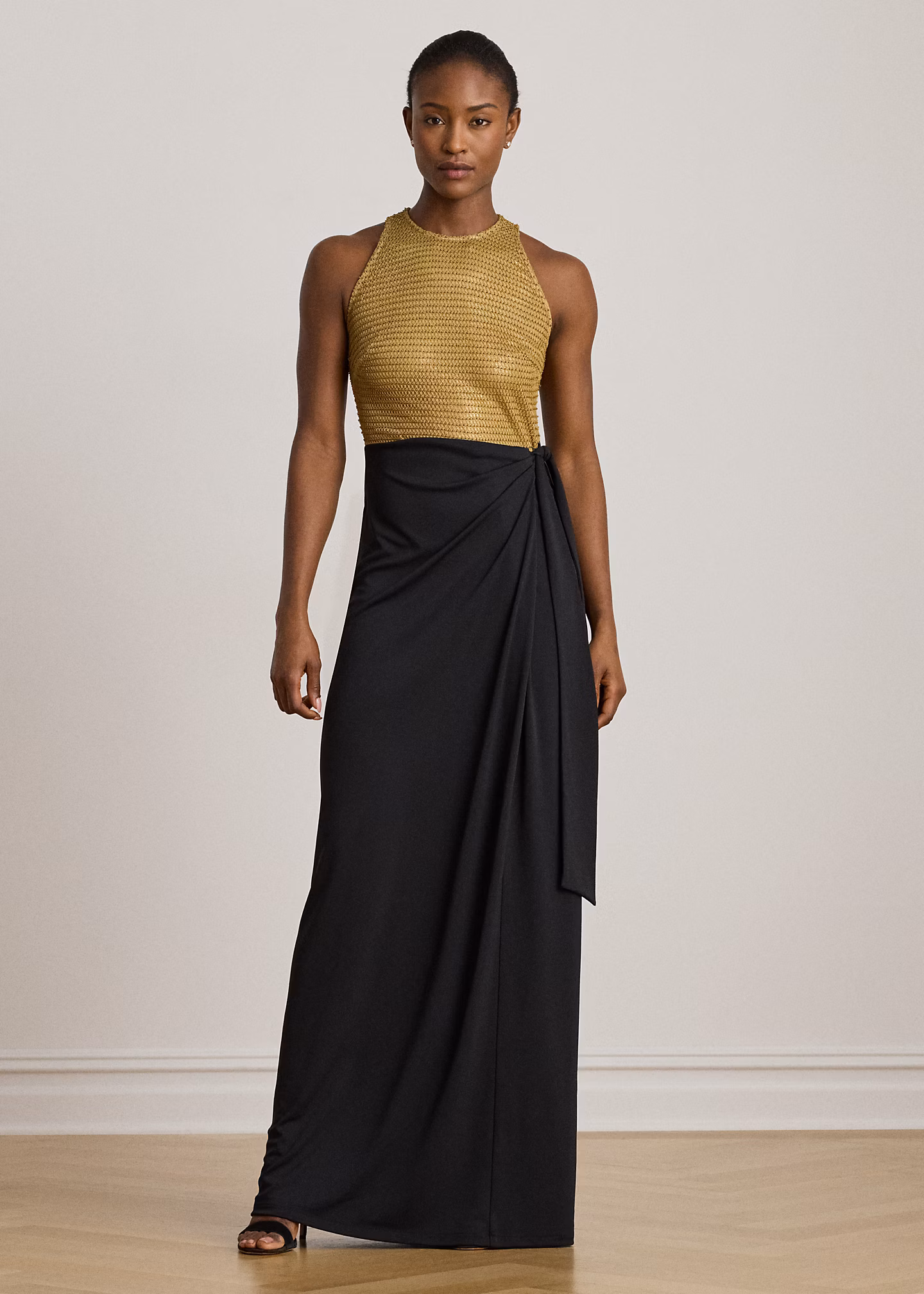 Abendkleid mit Perlen und Bindedetail - RALPH LAUREN OUTLET