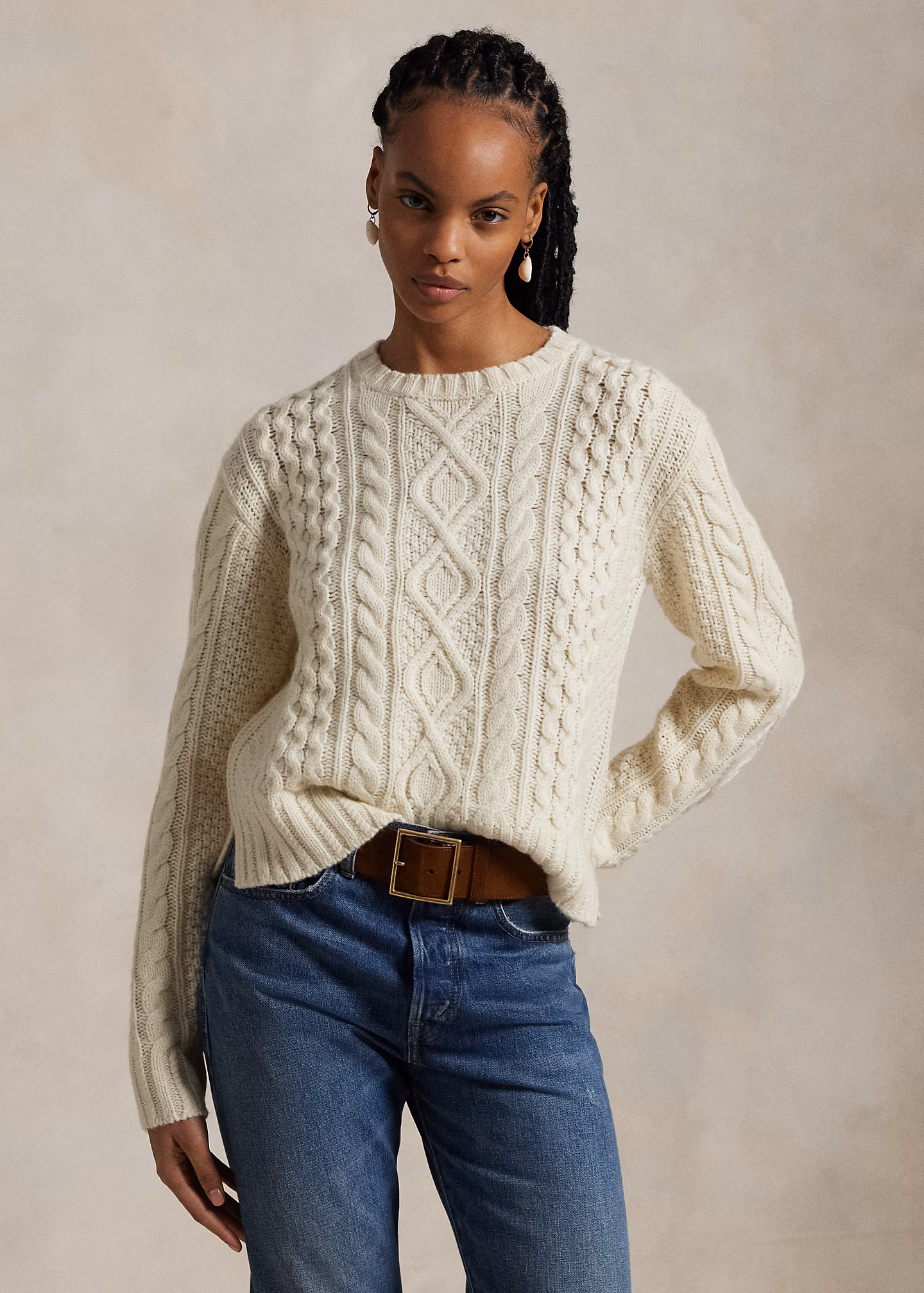 Aran-Strickpullover aus Wollmischung - RALPH LAUREN OUTLET
