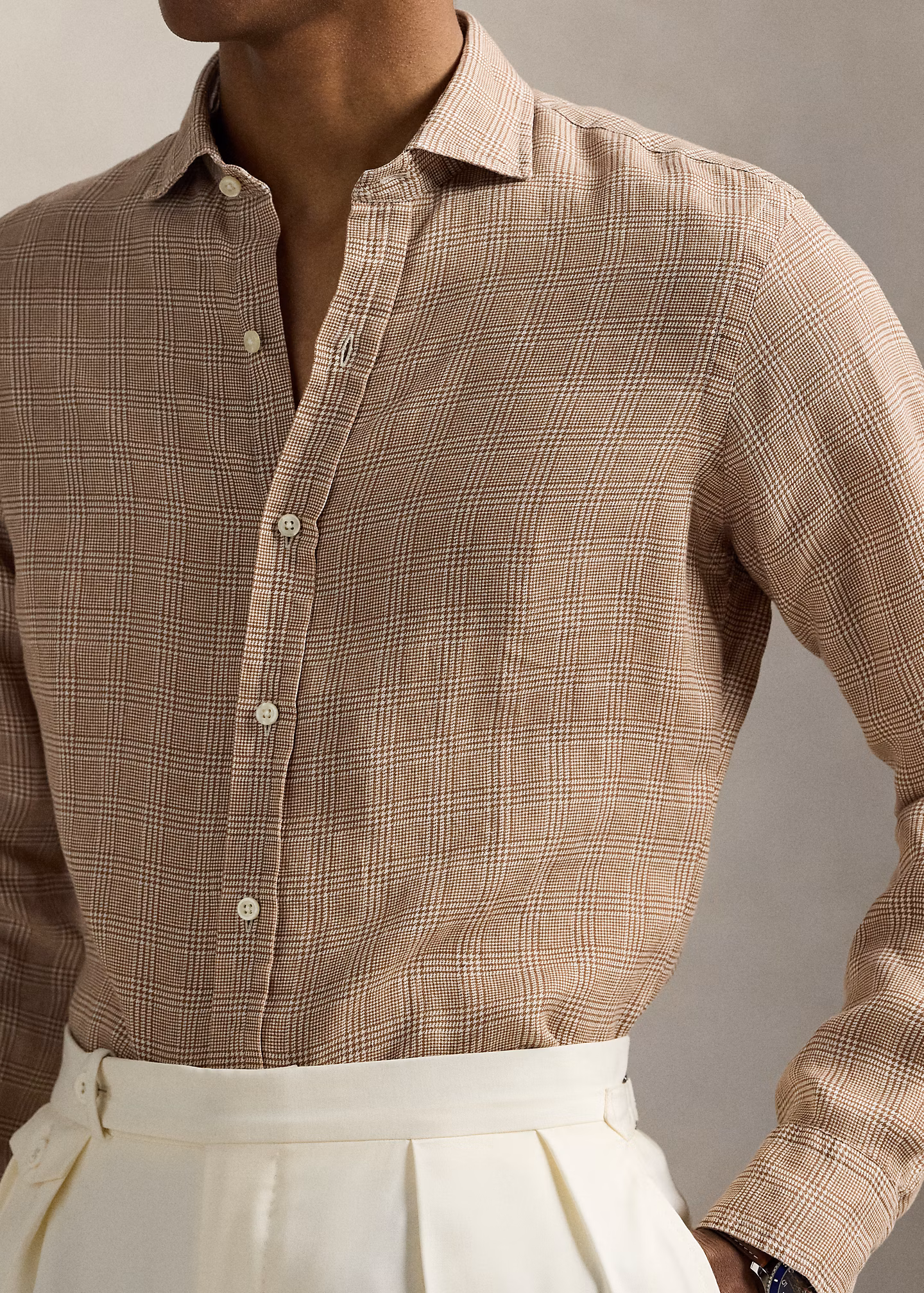 Classic-Fit Leinenhemd mit Karomuster - RALPH LAUREN OUTLET