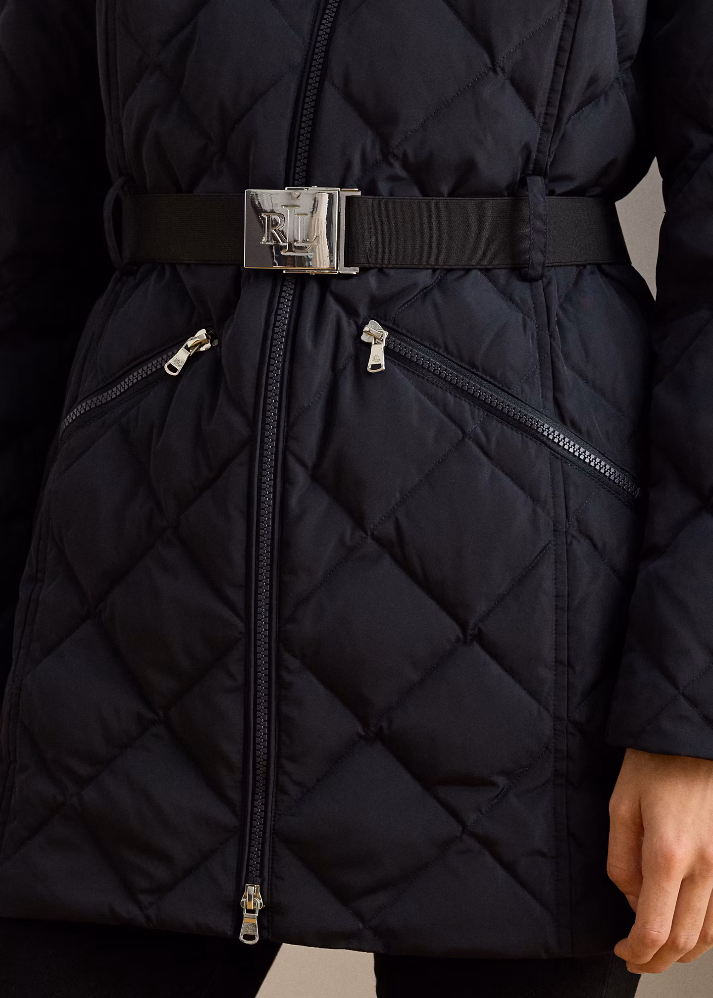 Daunen-Steppmantel mit Kunstpelzbesatz - RALPH LAUREN OUTLET