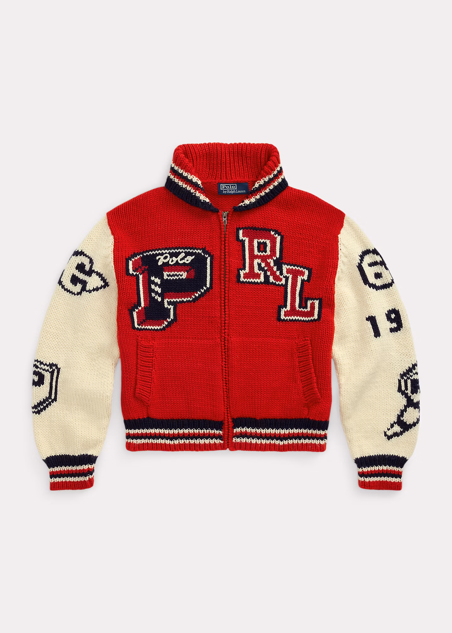 College-Strickjacke mit Reißverschluss - RALPH LAUREN OUTLET