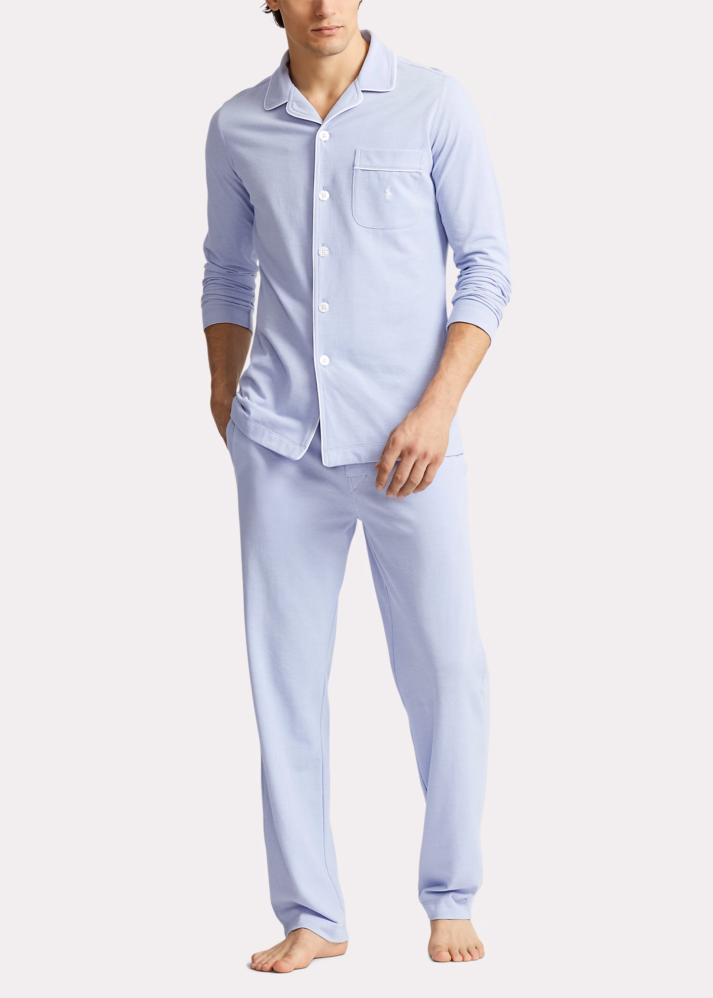 Pyjama aus Baumwollpiqué - RALPH LAUREN OUTLET