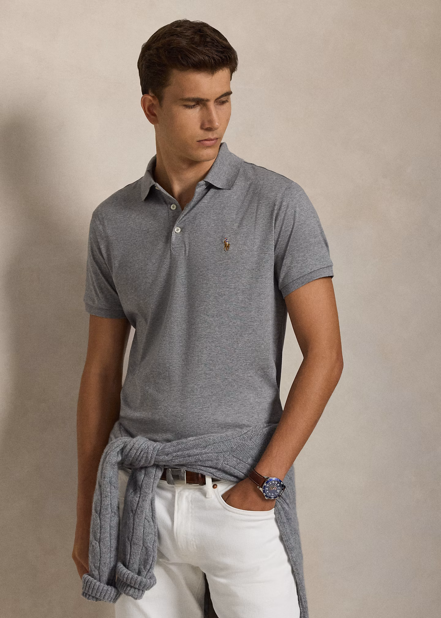 Custom-Slim-Fit Baumwoll-Poloshirt - RALPH LAUREN OUTLET