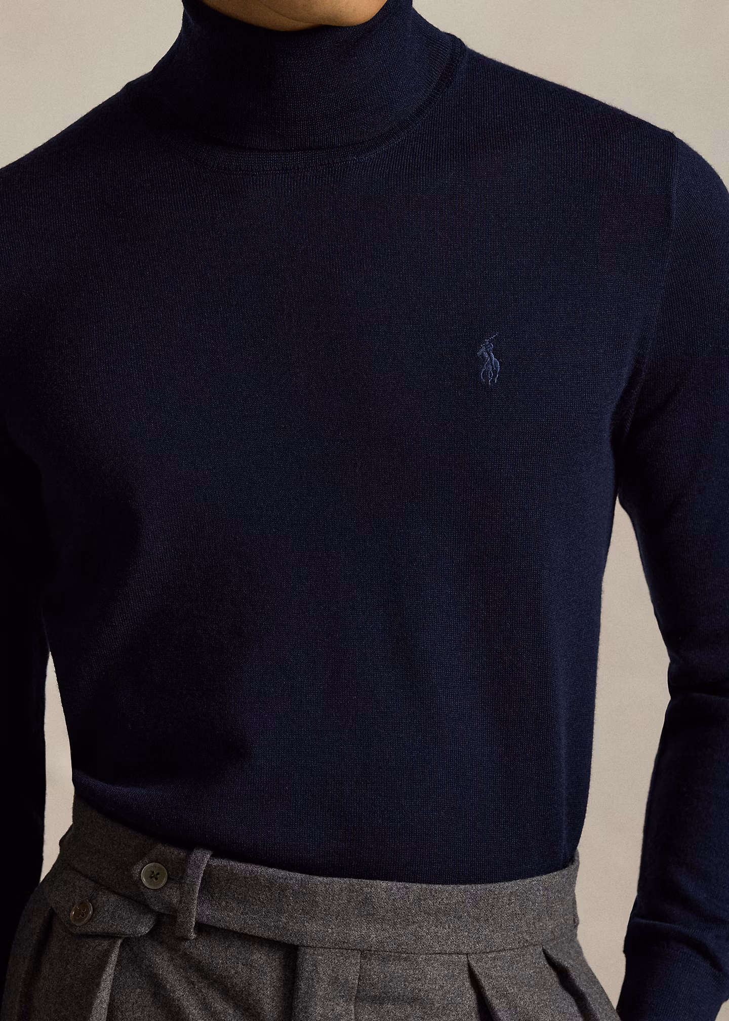 Waschbarer Rollkragenpullover aus Wolle - RALPH LAUREN OUTLET