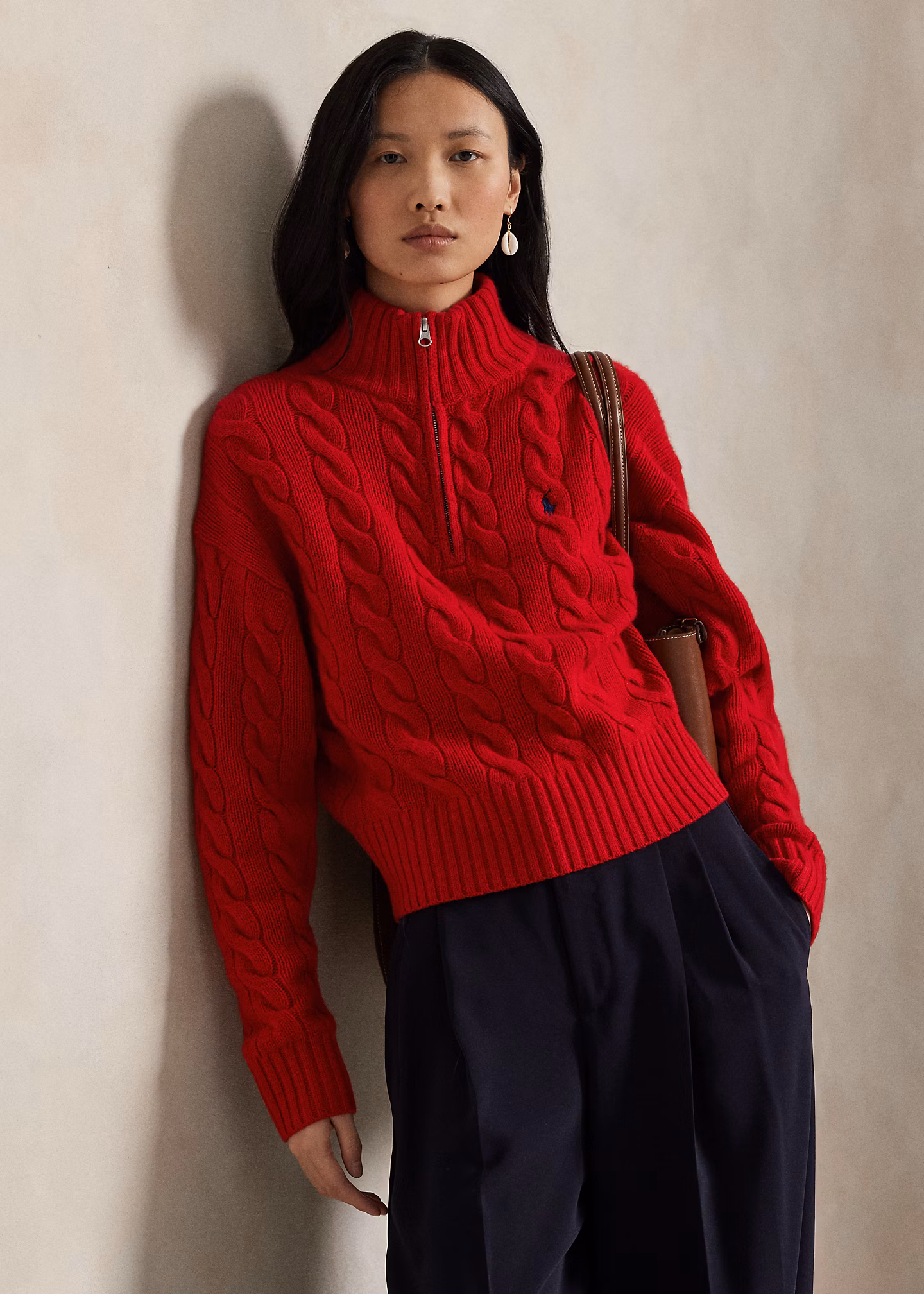 Woll-Kaschmir-Pullover mit Zopfmuster - RALPH LAUREN OUTLET