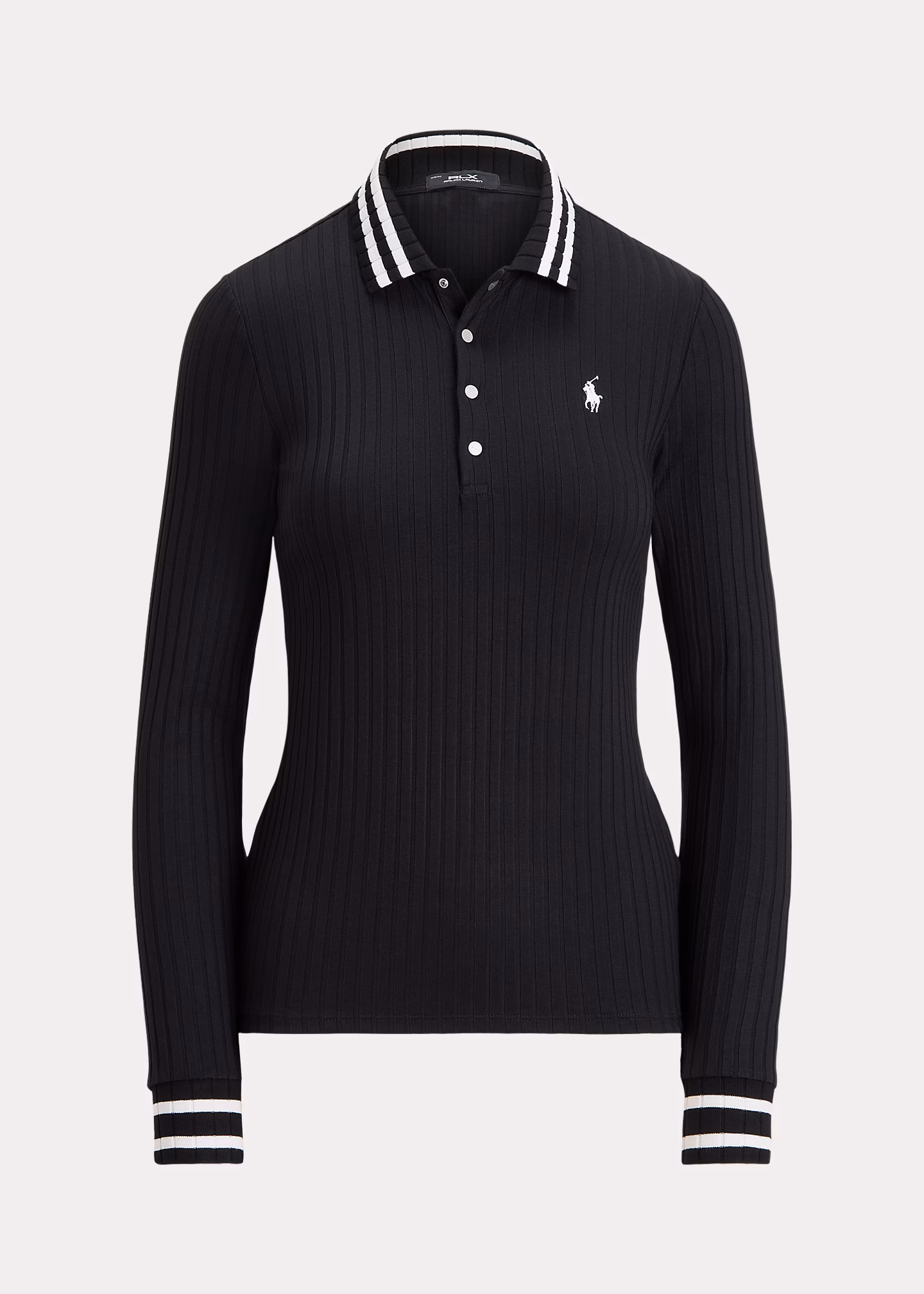 Geripptes Slim-Fit Langarm-Poloshirt - RALPH LAUREN OUTLET