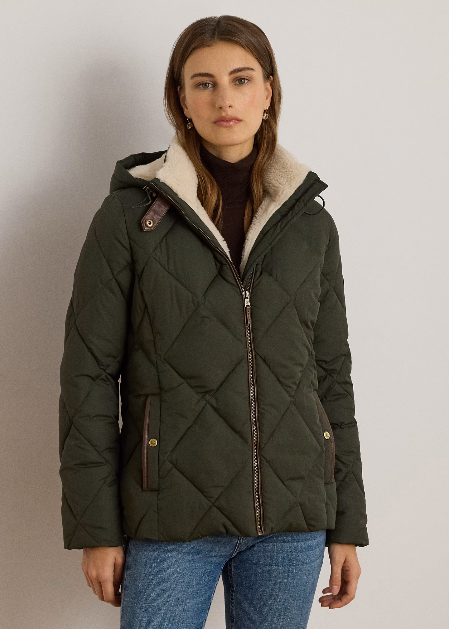 Steppjacke mit Kunstlederbesatz - RALPH LAUREN OUTLET