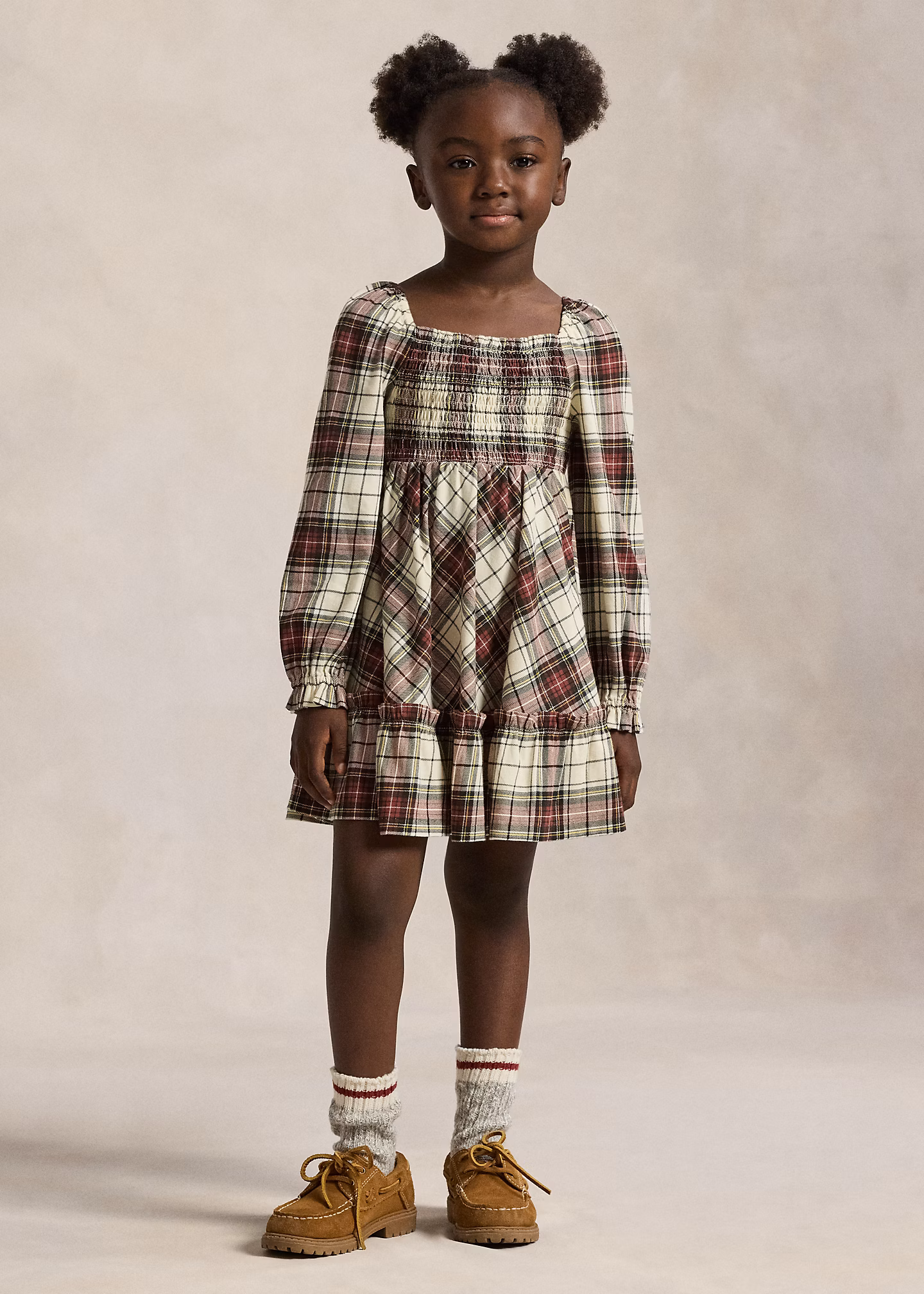 Kariertes Jerseykleid mit Rüschen - RALPH LAUREN OUTLET