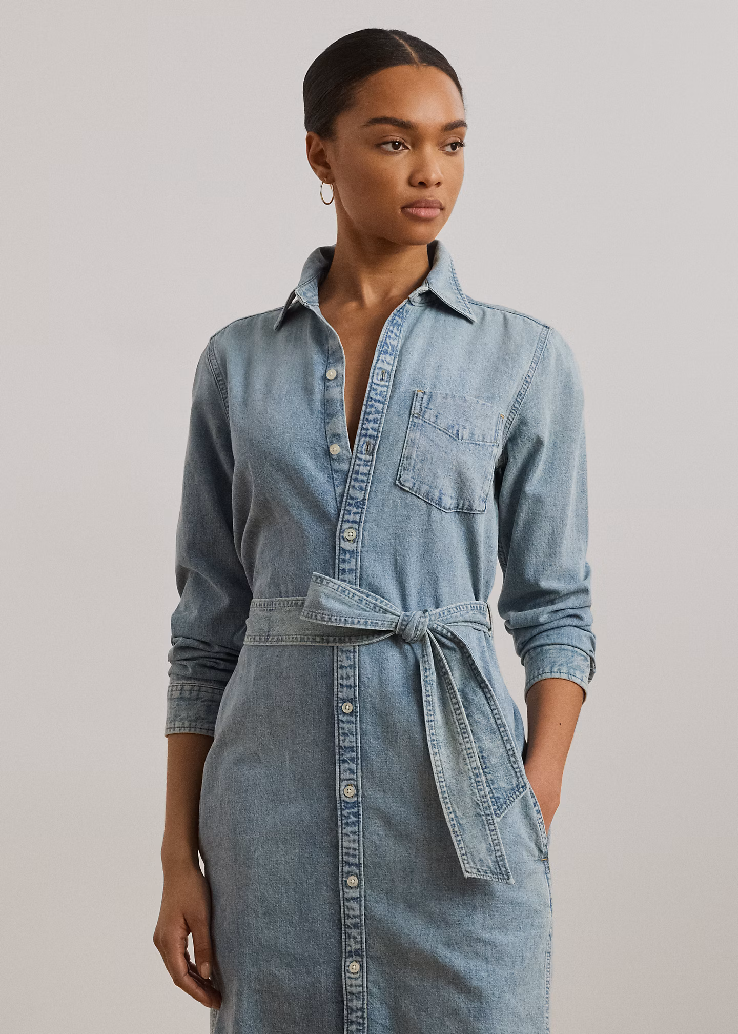 Denim-Hemdkleid mit Gürtel - RALPH LAUREN OUTLET