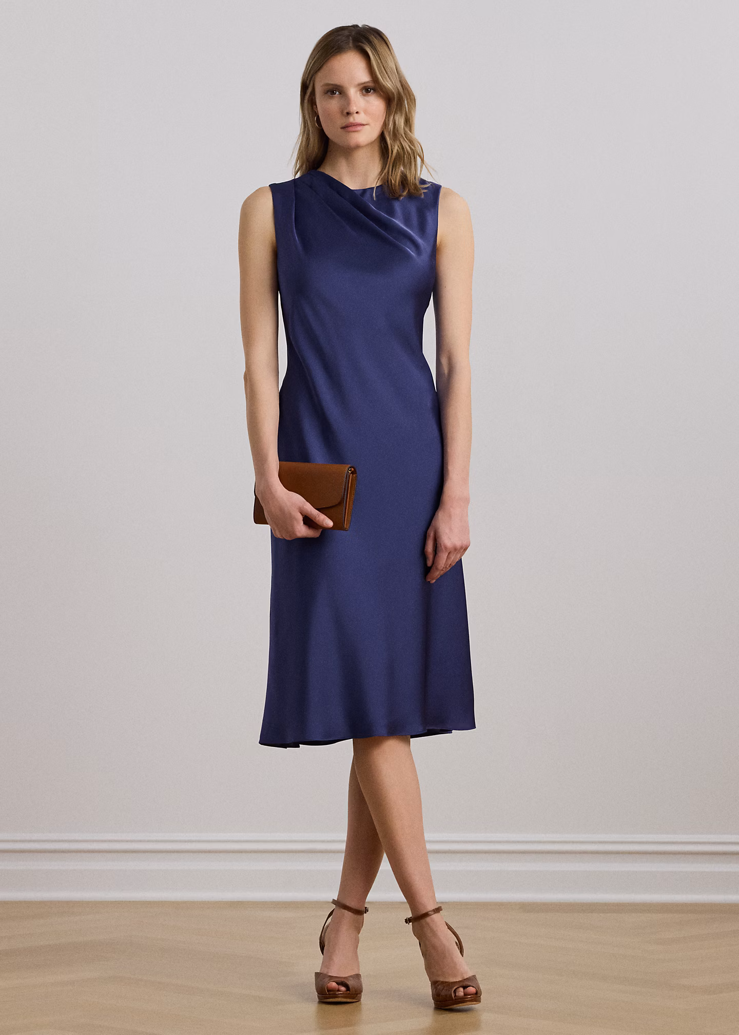 Satin-Charmeuse-Cocktailkleid mit Falten - RALPH LAUREN OUTLET