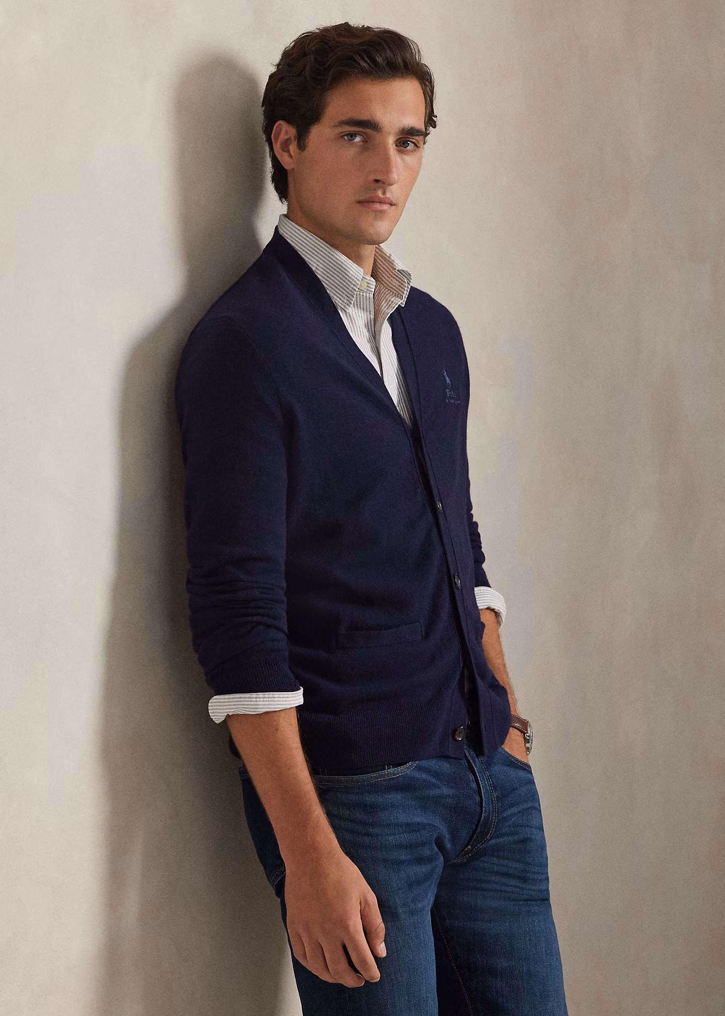 Bestickte Strickjacke mit V-Ausschnitt - RALPH LAUREN OUTLET