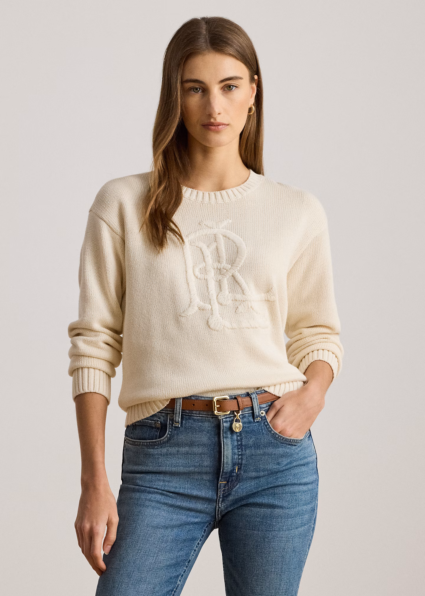 Baumwollpullover mit gesticktem Logo - RALPH LAUREN OUTLET