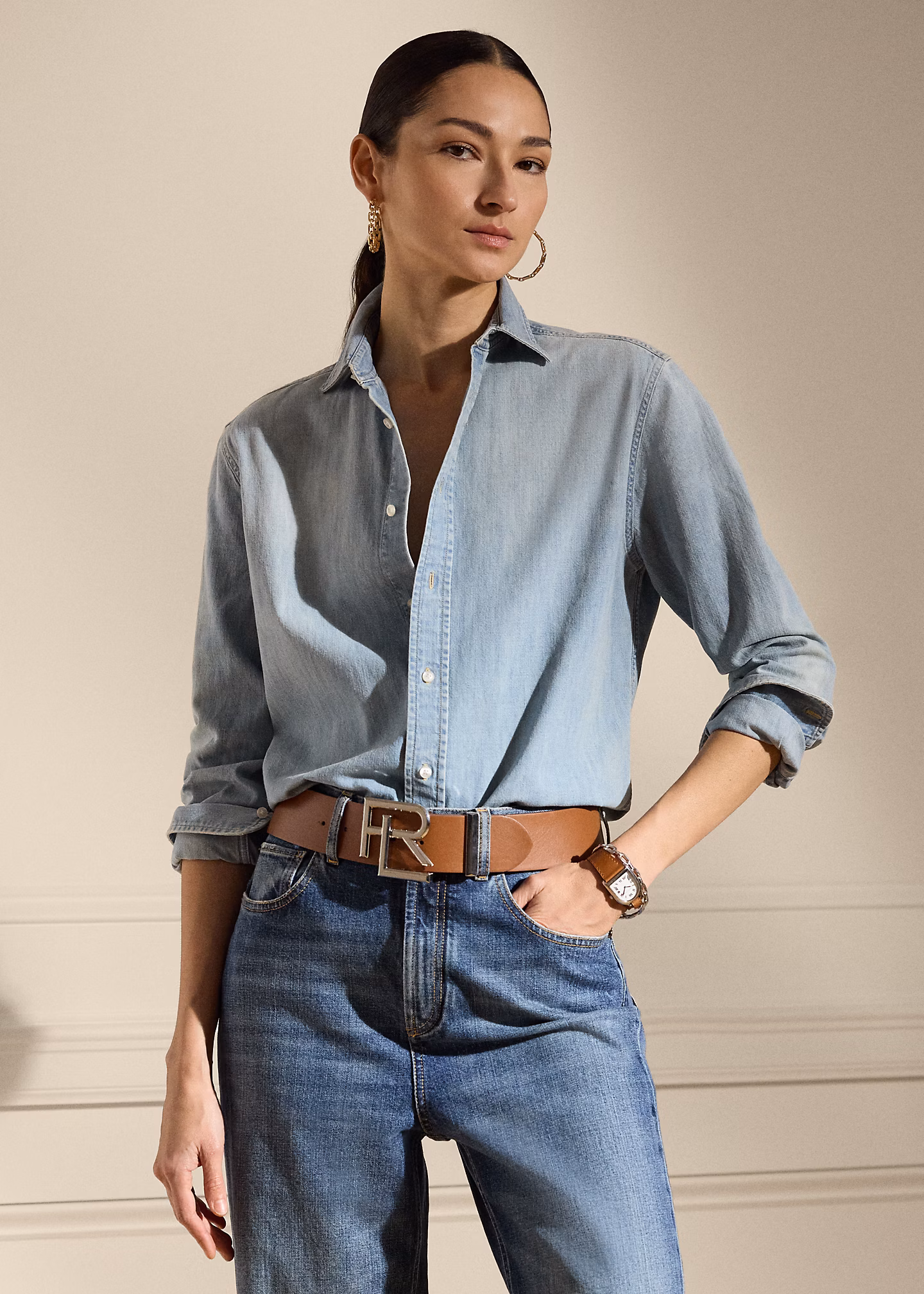 Relaxed-Fit Baumwolldenim-Hemd Adrien - RALPH LAUREN OUTLET