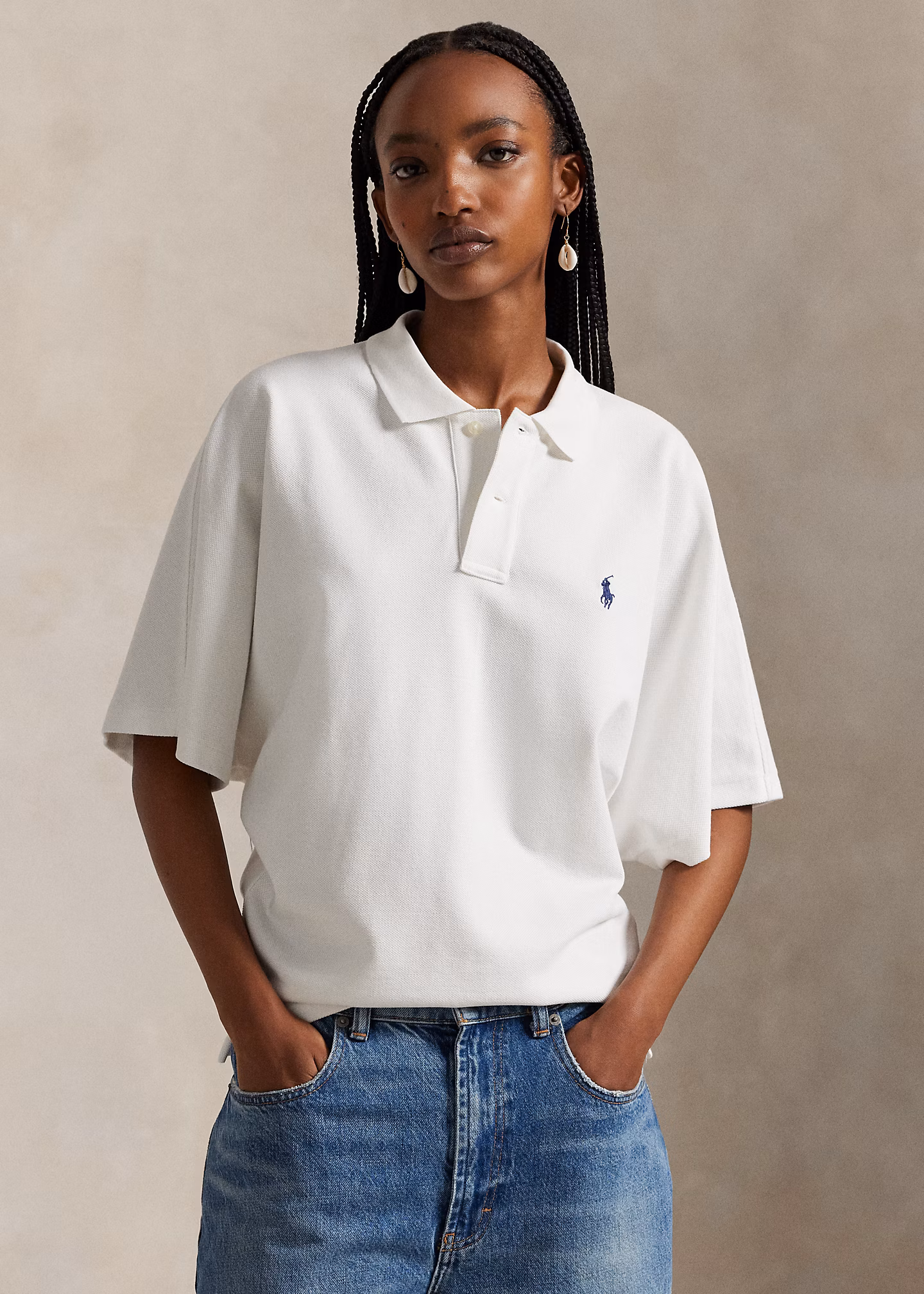 Piqué-Poloshirt mit Fledermausärmeln - RALPH LAUREN OUTLET