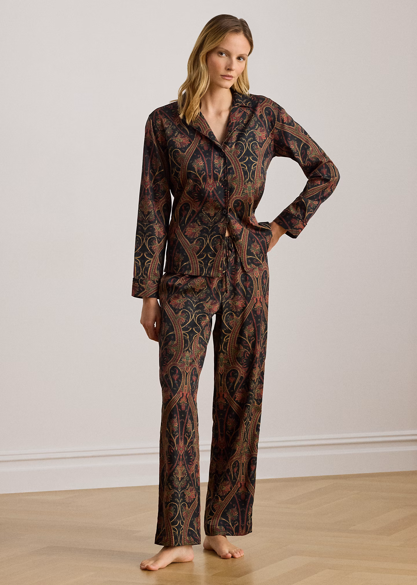 Pyjama aus Atlas mit Paisley-Motiv - RALPH LAUREN OUTLET