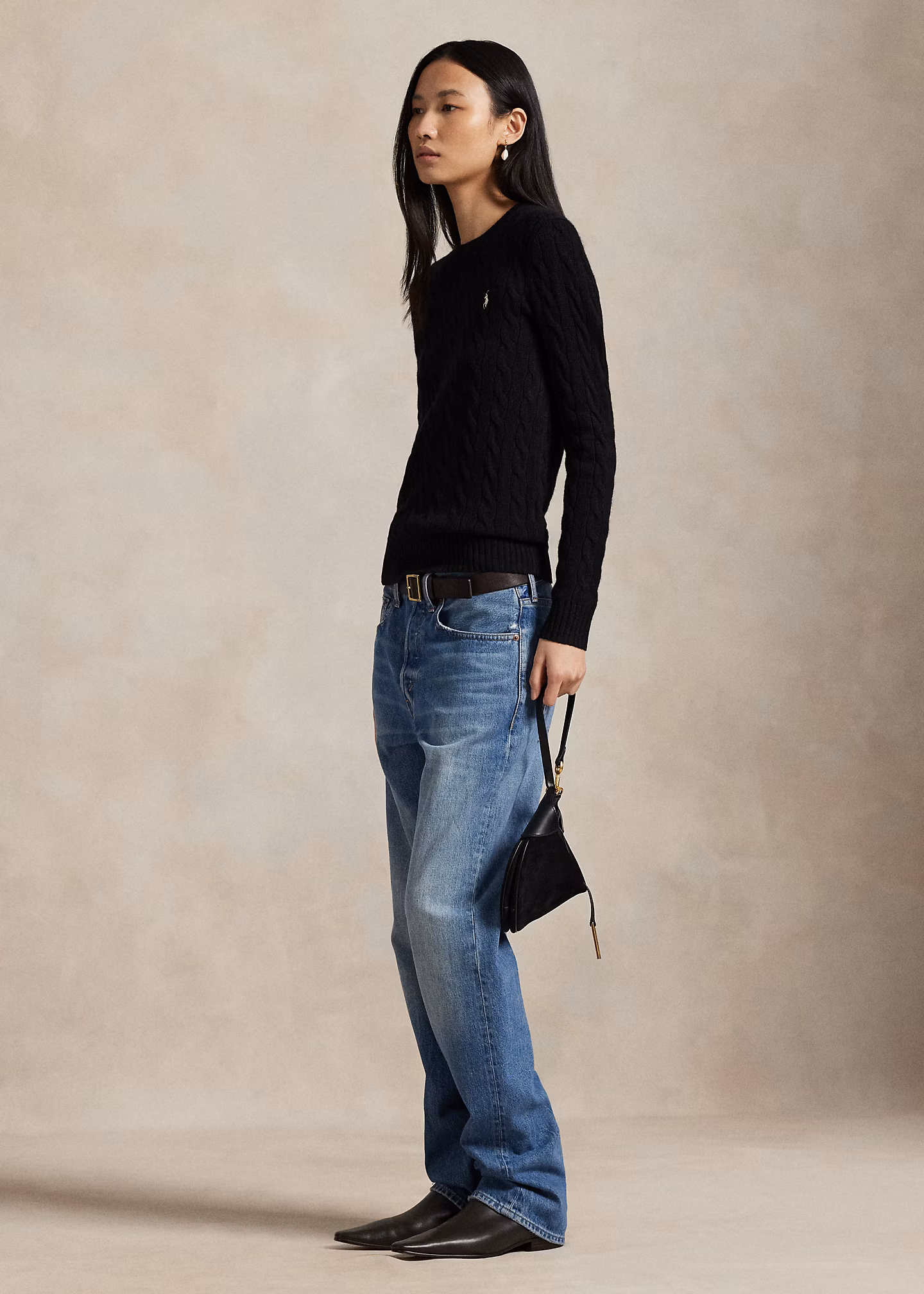 Woll-Kaschmir-Pullover mit Zopfmuster - RALPH LAUREN OUTLET