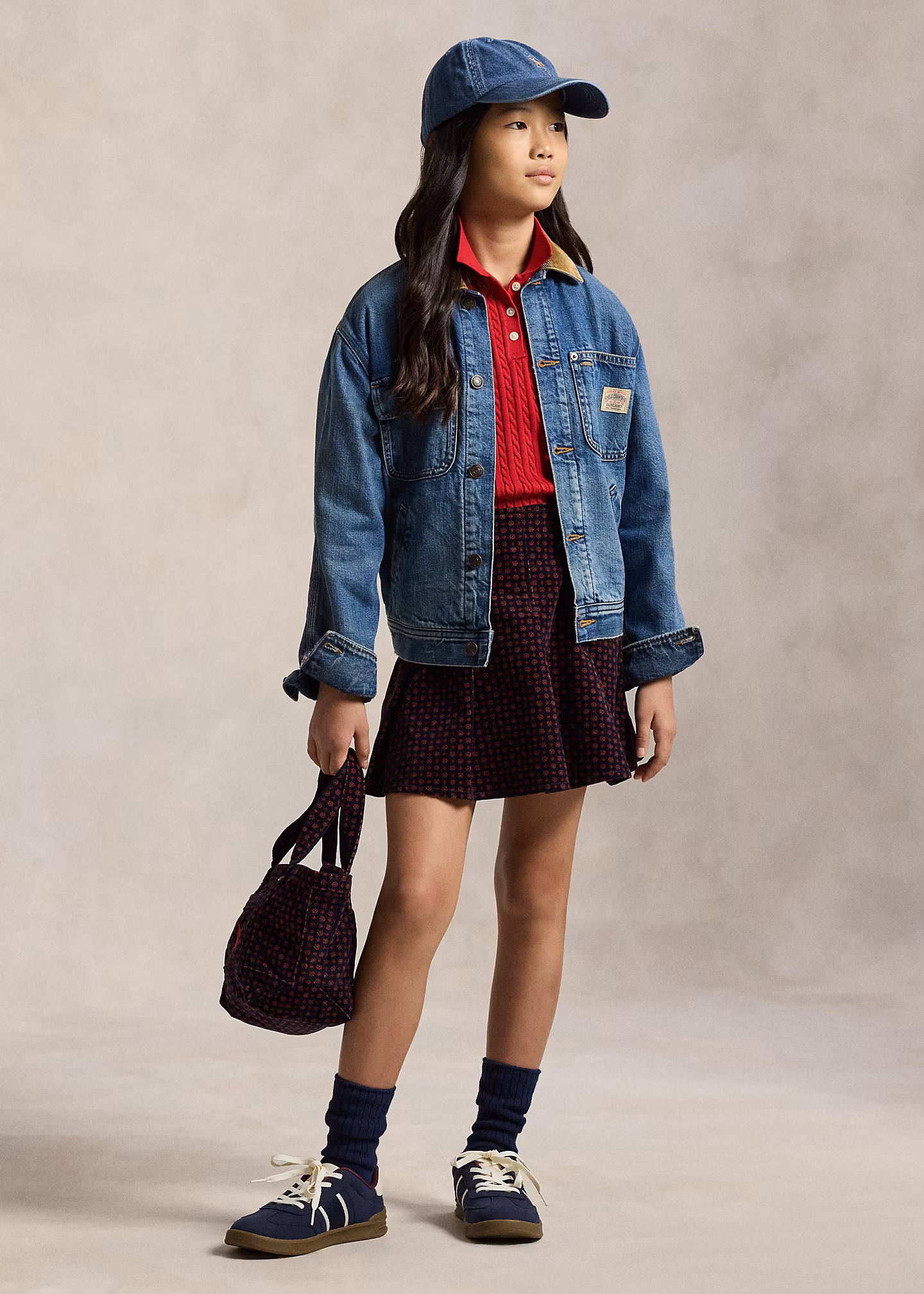 Geblümter Faltenrock aus Kordsamt - RALPH LAUREN OUTLET