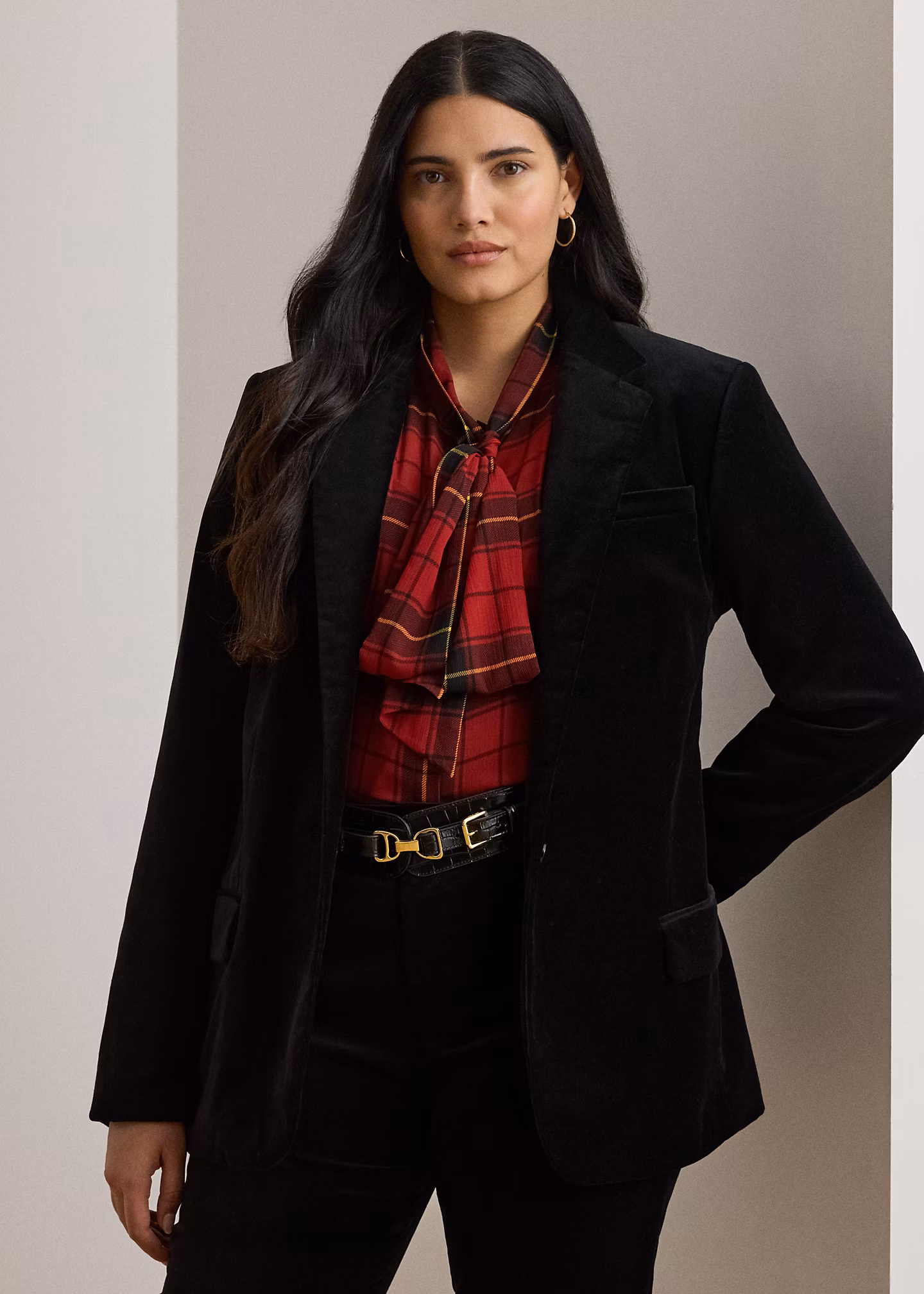 Blazer aus Stretchsamt - RALPH LAUREN OUTLET