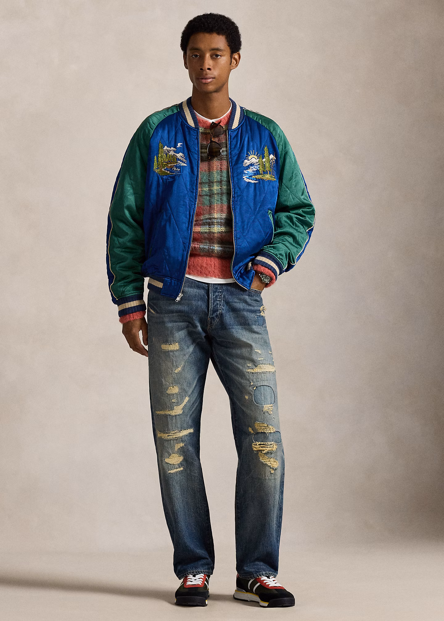 Bestickte Fliegerjacke aus Satin - RALPH LAUREN OUTLET