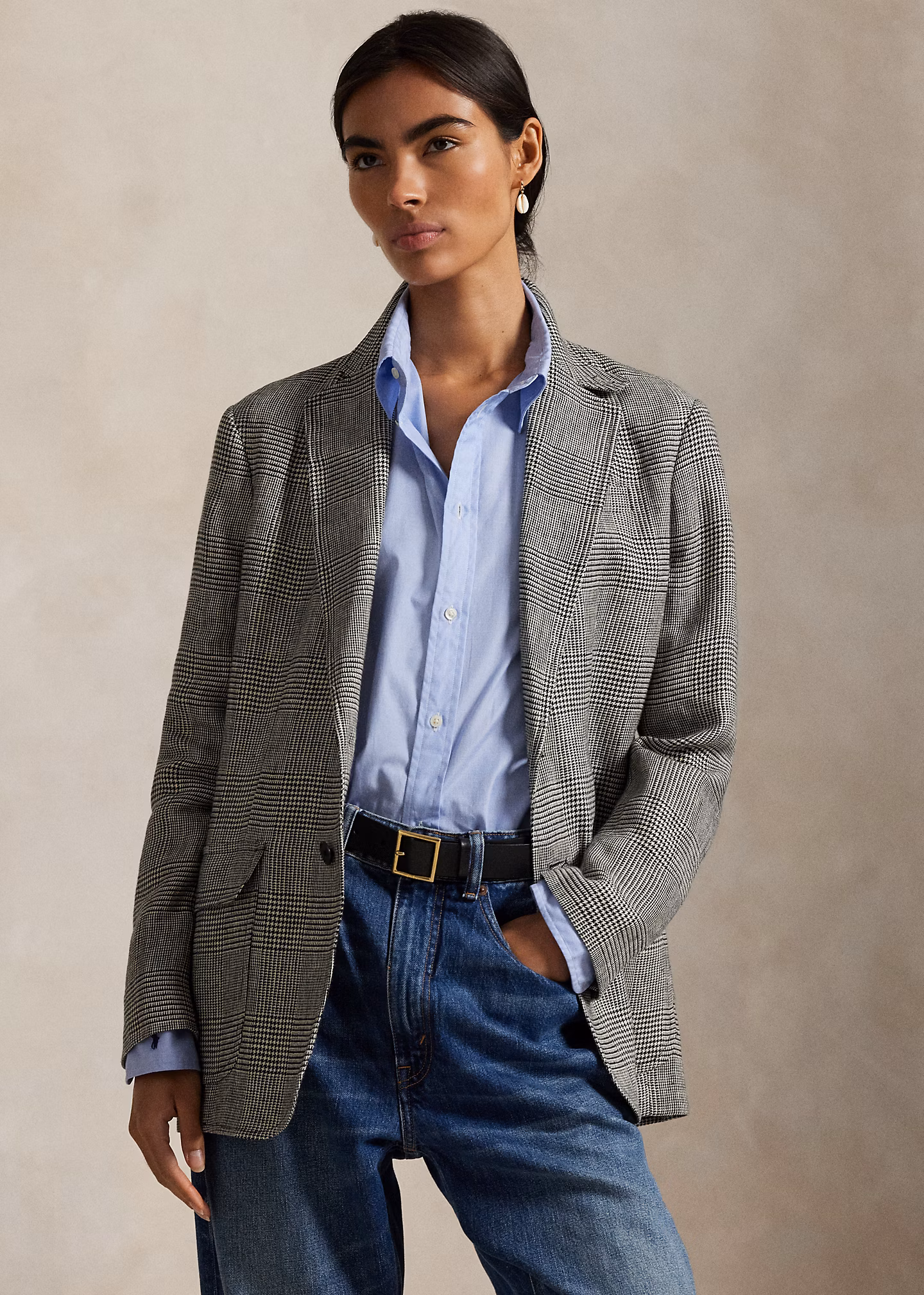 Einreihiger Tweedblazer mit Glencheck - RALPH LAUREN OUTLET