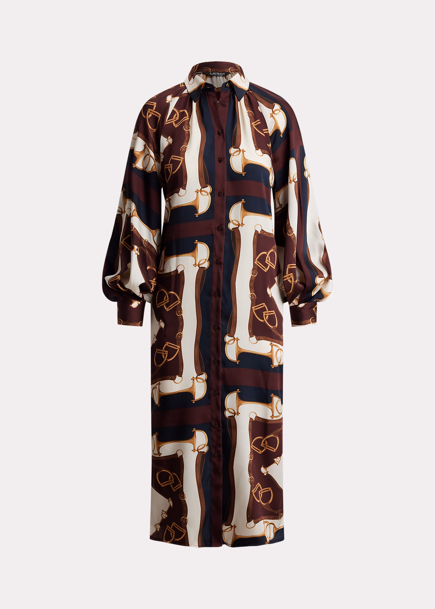 Twill-Midi-Hemdkleid mit Reitermuster - RALPH LAUREN OUTLET
