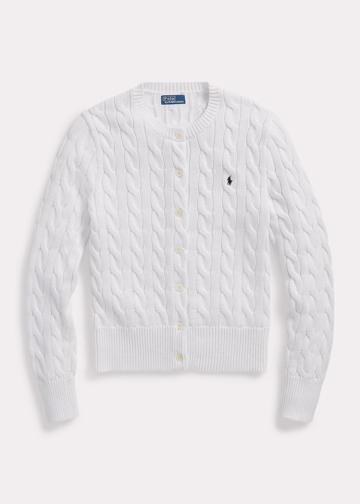 Rundhalsstrickjacke mit Zopfmuster - RALPH LAUREN OUTLET