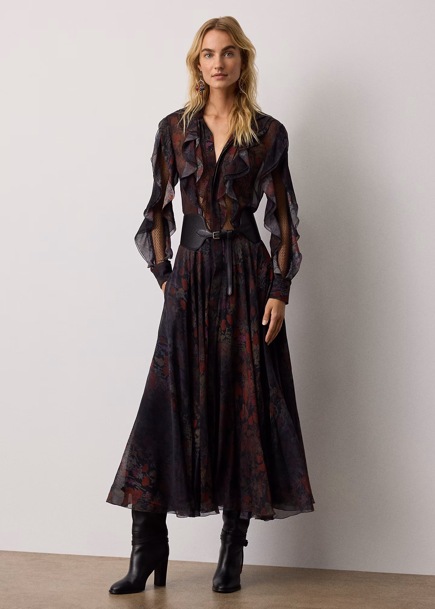 Geblümtes Tageskleid Melony aus Chiffon - RALPH LAUREN OUTLET