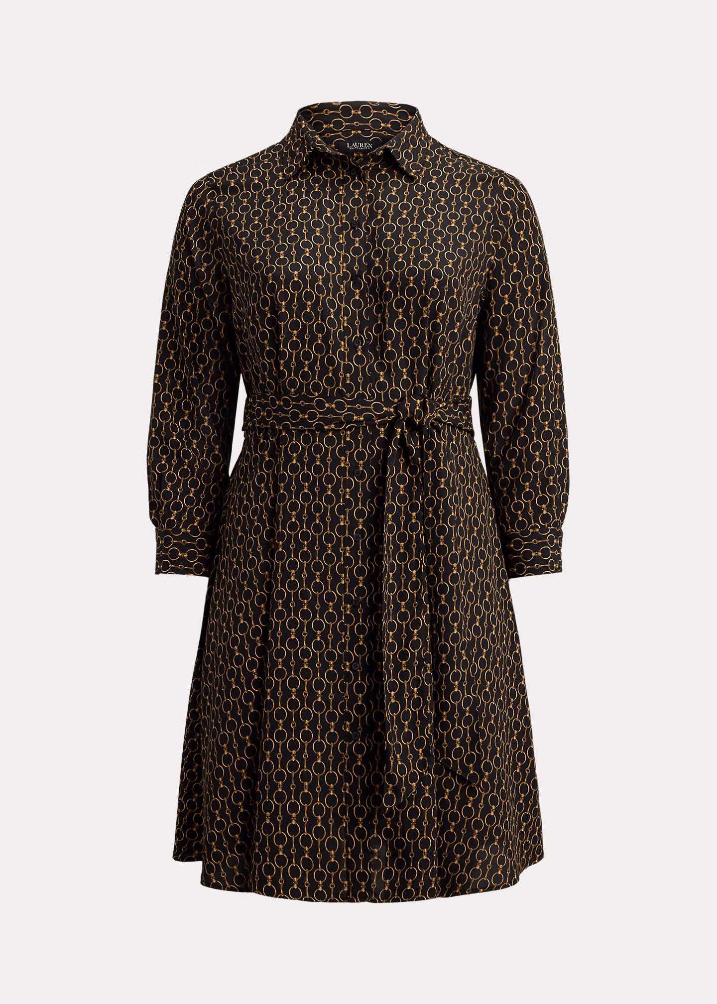 Crêpe-Hemdkleid mit Kettenmuster - RALPH LAUREN OUTLET