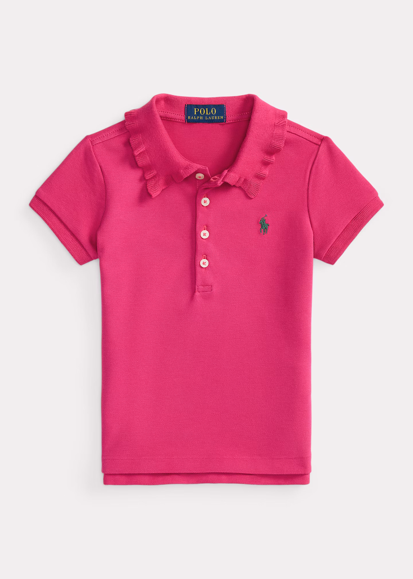 Stretchpiqué-Poloshirt mit Rüschenkragen - RALPH LAUREN OUTLET