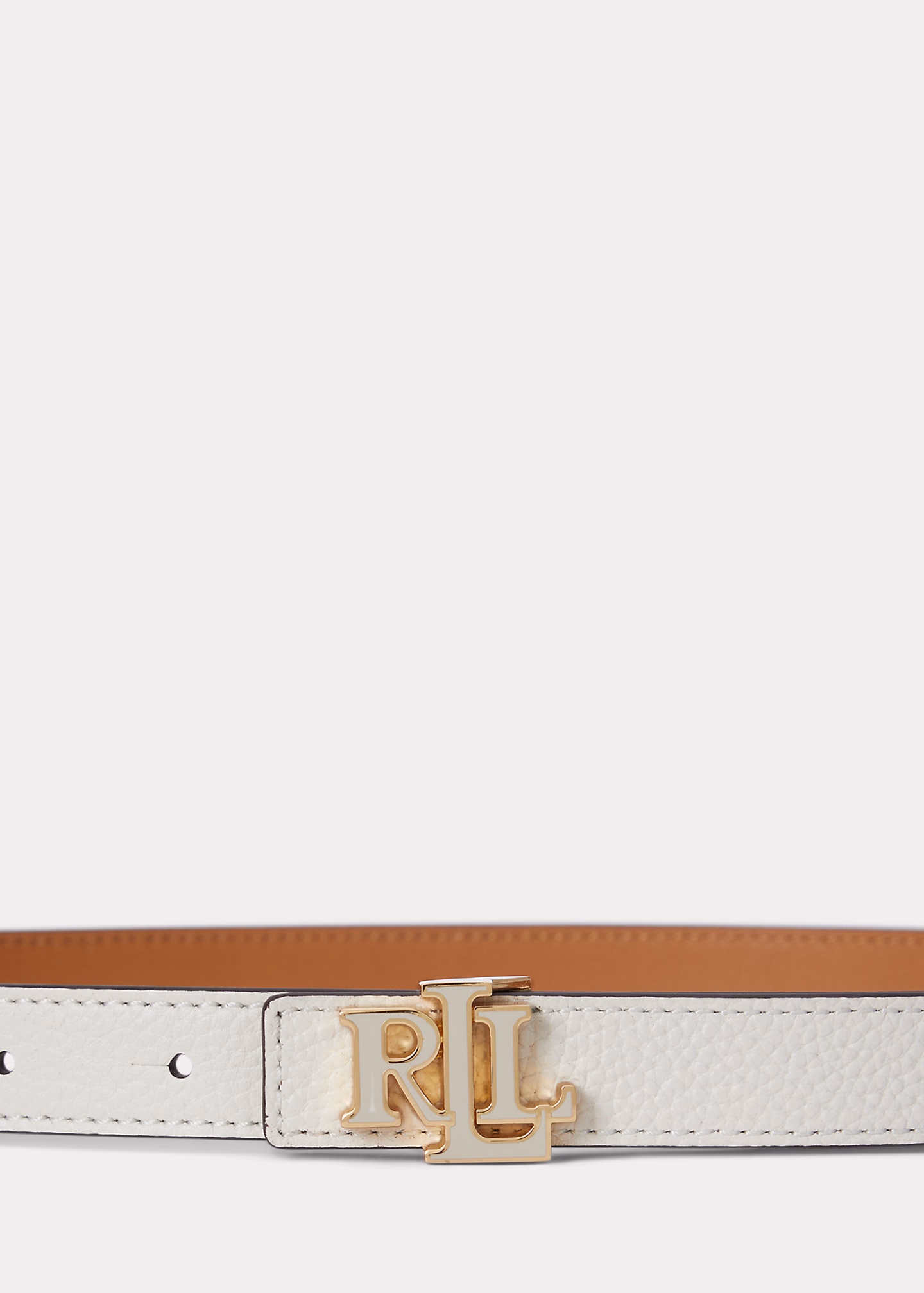 Schmaler wendbarer Ledergürtel mit Logo - RALPH LAUREN OUTLET