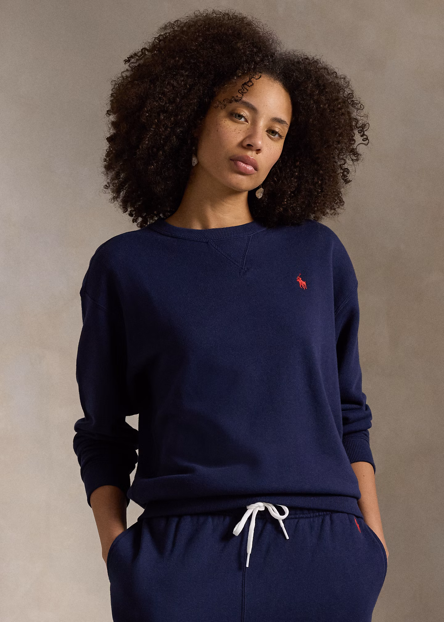 Leichter Rundhalspullover aus Fleece - RALPH LAUREN OUTLET