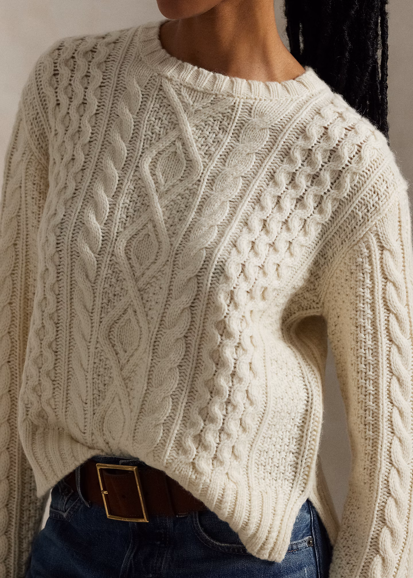 Aran-Strickpullover aus Wollmischung - RALPH LAUREN OUTLET