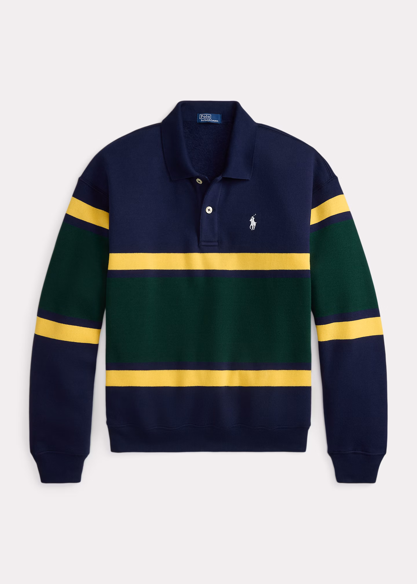 Gestreiftes Langarm-Poloshirt aus Fleece - RALPH LAUREN OUTLET