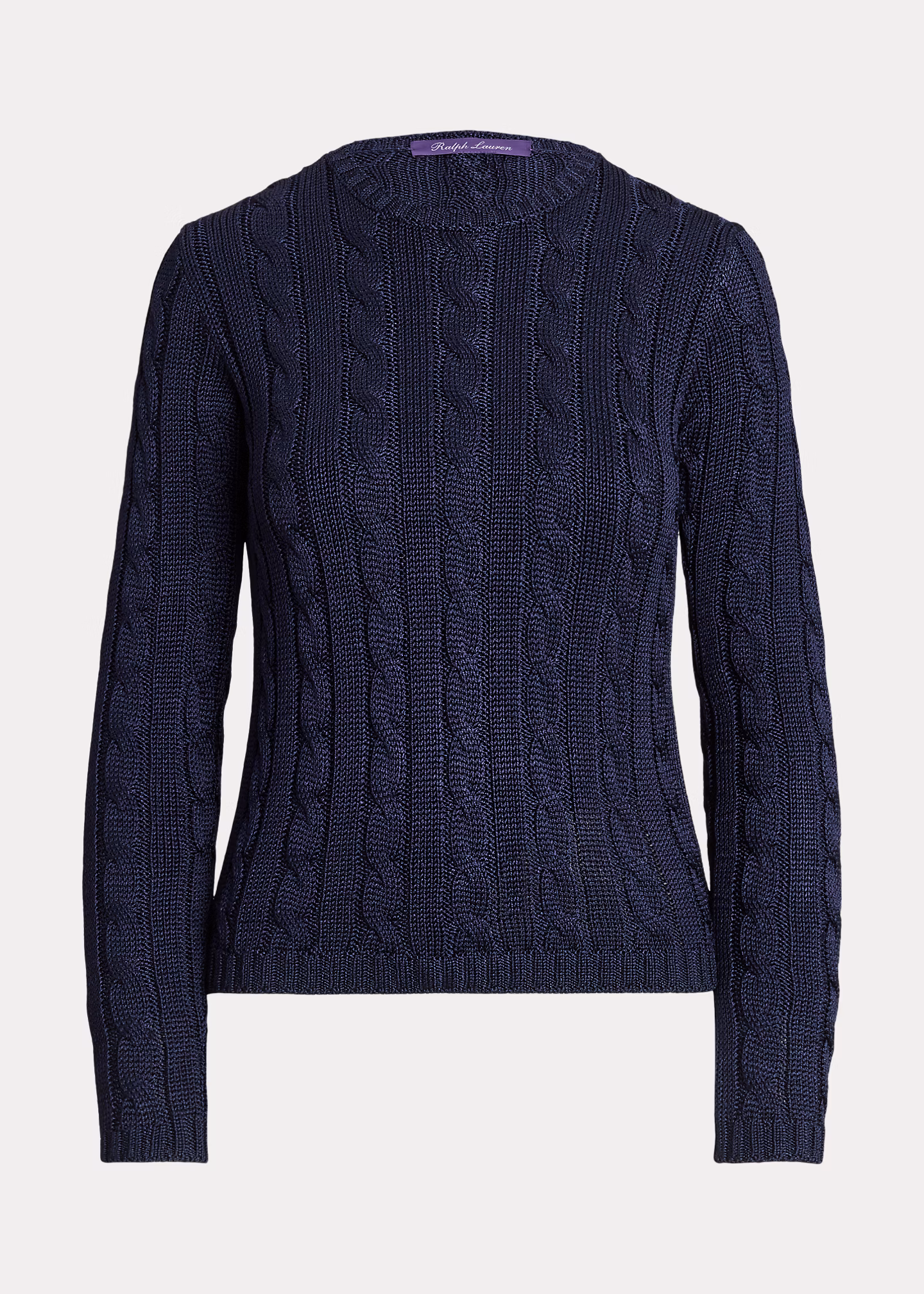 Seiden-Rundhalspullover mit Zopfmuster - RALPH LAUREN OUTLET