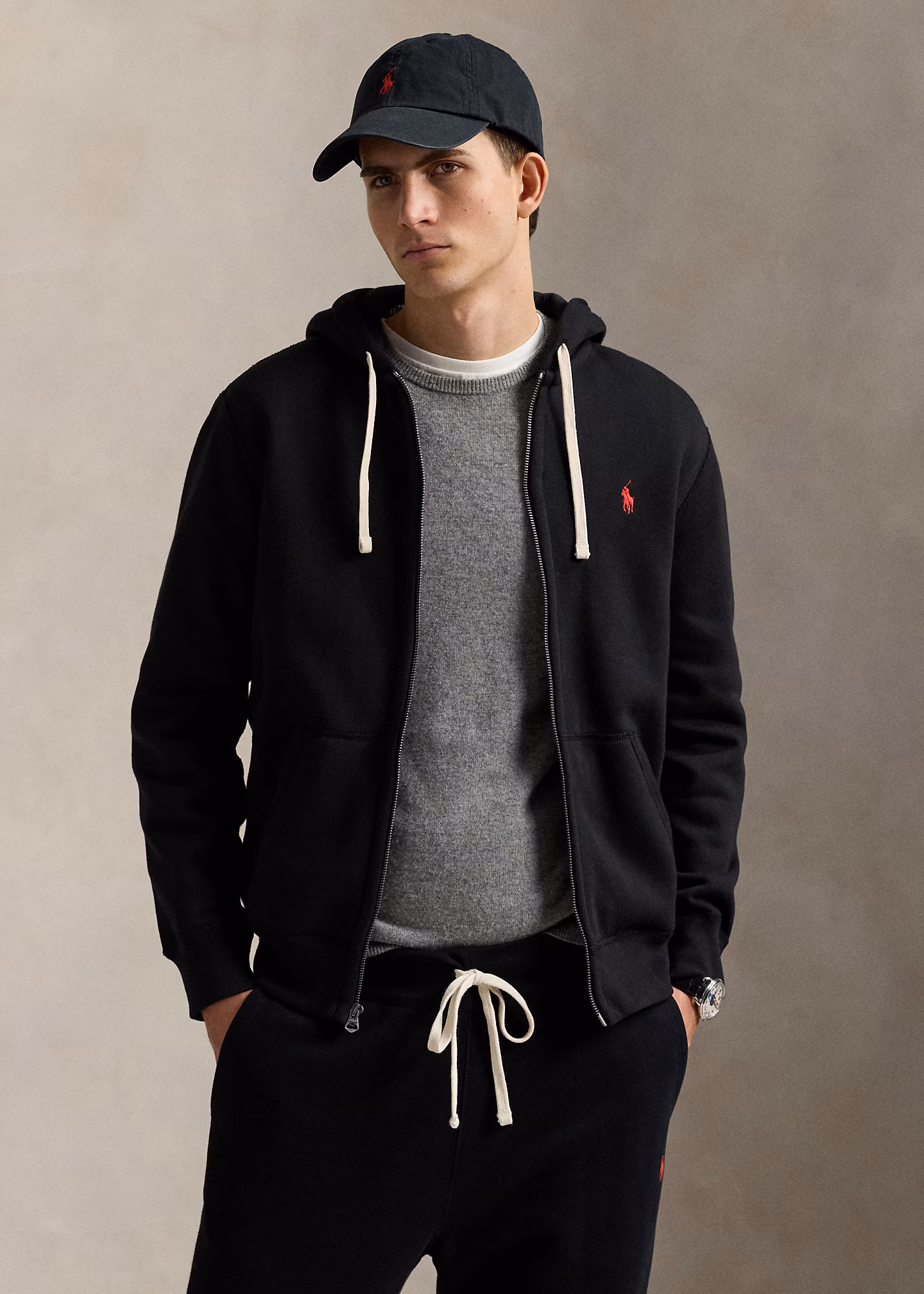 Kapuzenjacke aus Baumwollfleece - RALPH LAUREN OUTLET