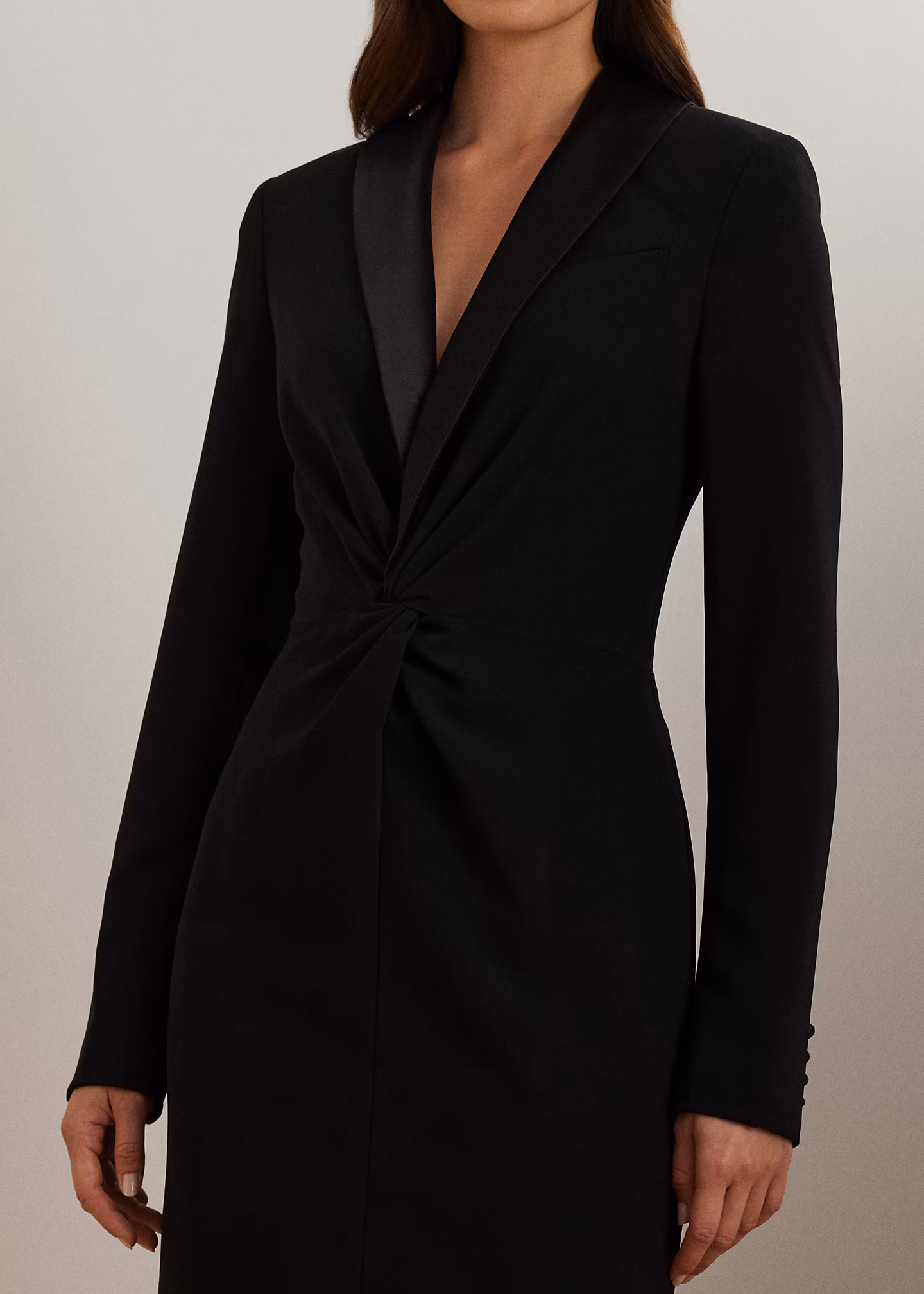 Crêpe-Cocktailkleid mit Satinbesatz - RALPH LAUREN OUTLET