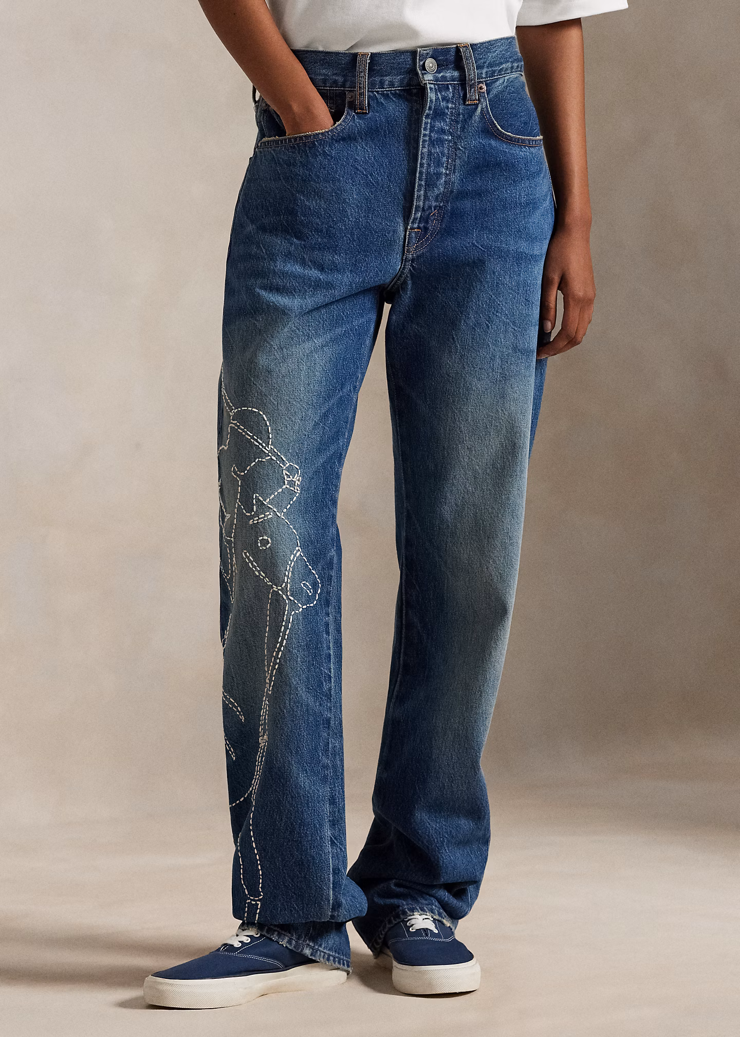 Bestickte Relaxed-Straight-Fit Jeans - RALPH LAUREN OUTLET