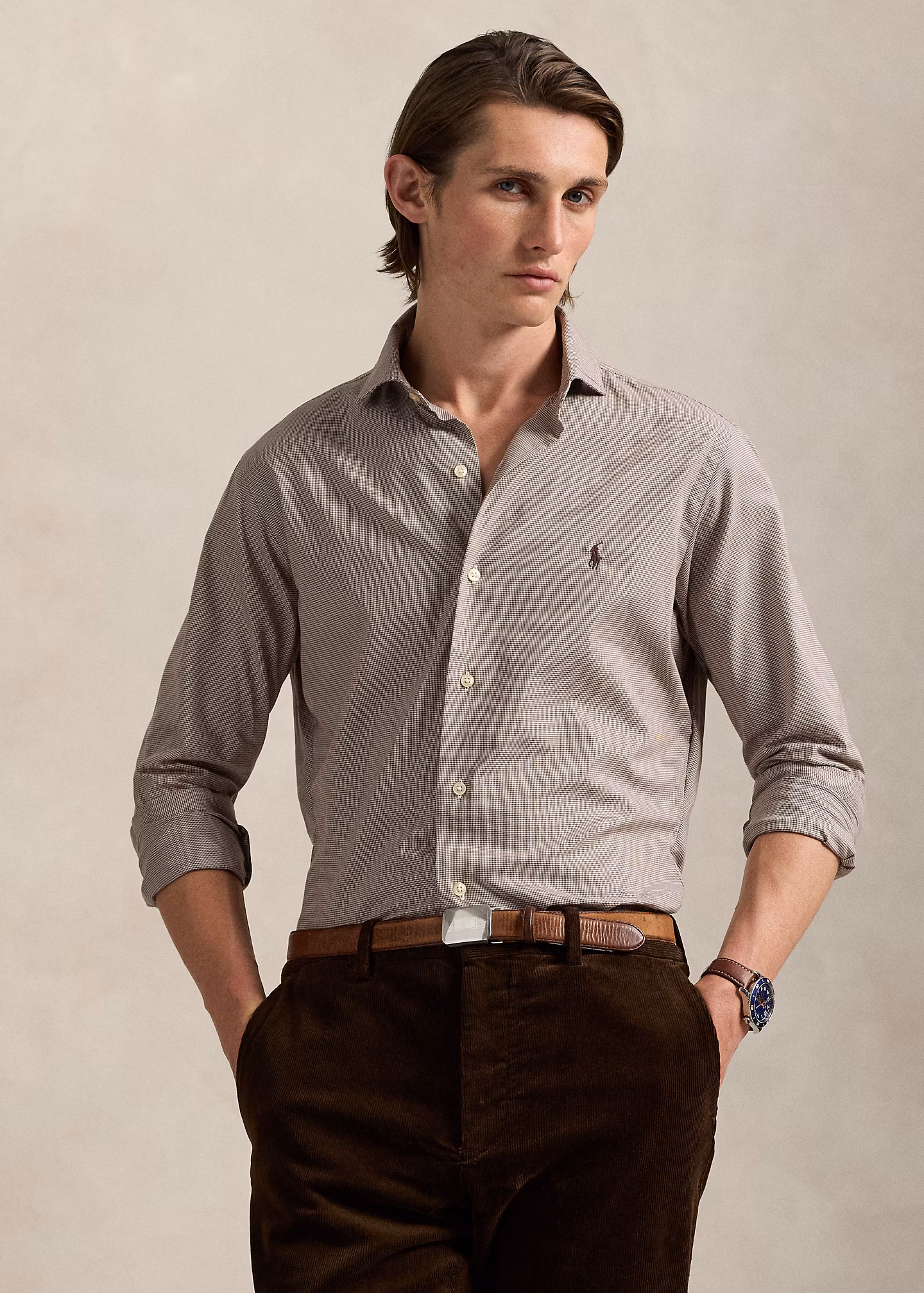 Custom-Fit Hahnentritt-Twillhemd - RALPH LAUREN OUTLET