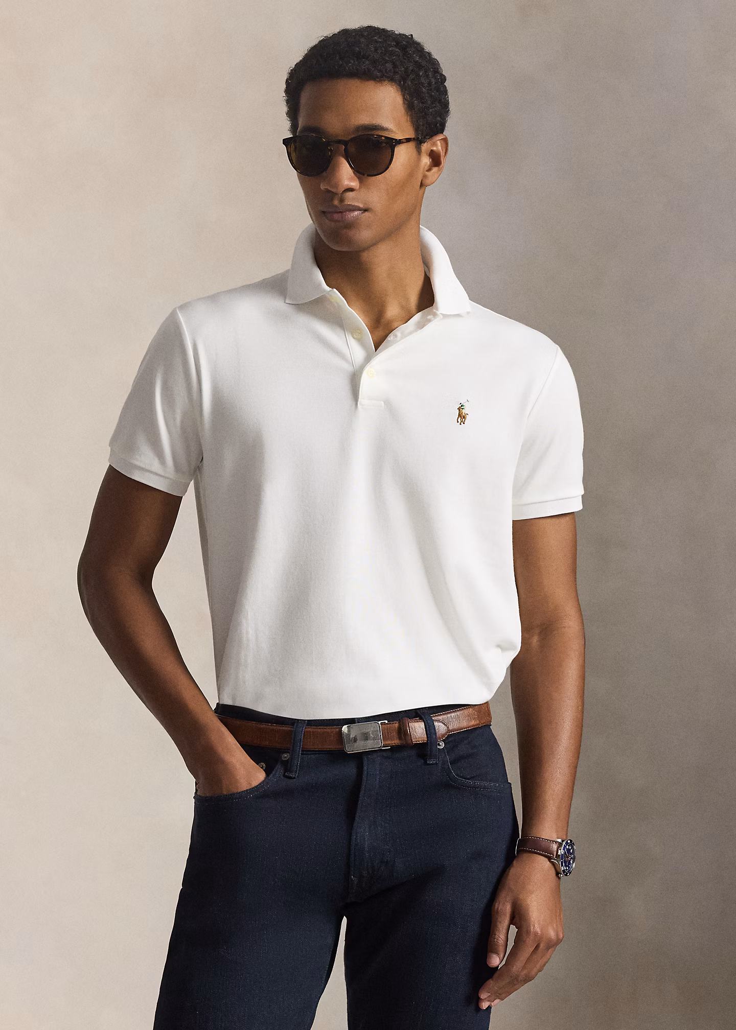 Custom-Slim-Fit Baumwoll-Poloshirt - RALPH LAUREN OUTLET
