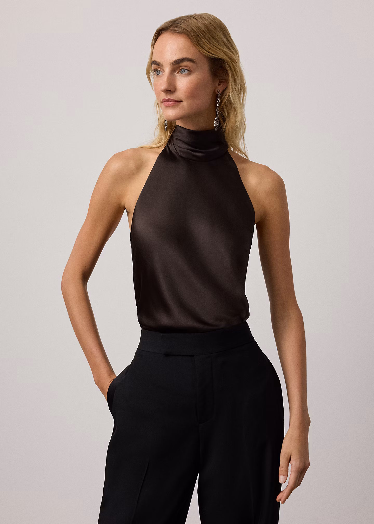 Stretch-Seidencharmeuse-Oberteil Chilton - RALPH LAUREN OUTLET